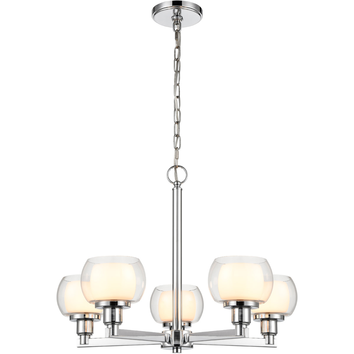 Cairo 5 Light 20 inch Polished Chrome Chandelier Ceiling Light in Bulb Not Included