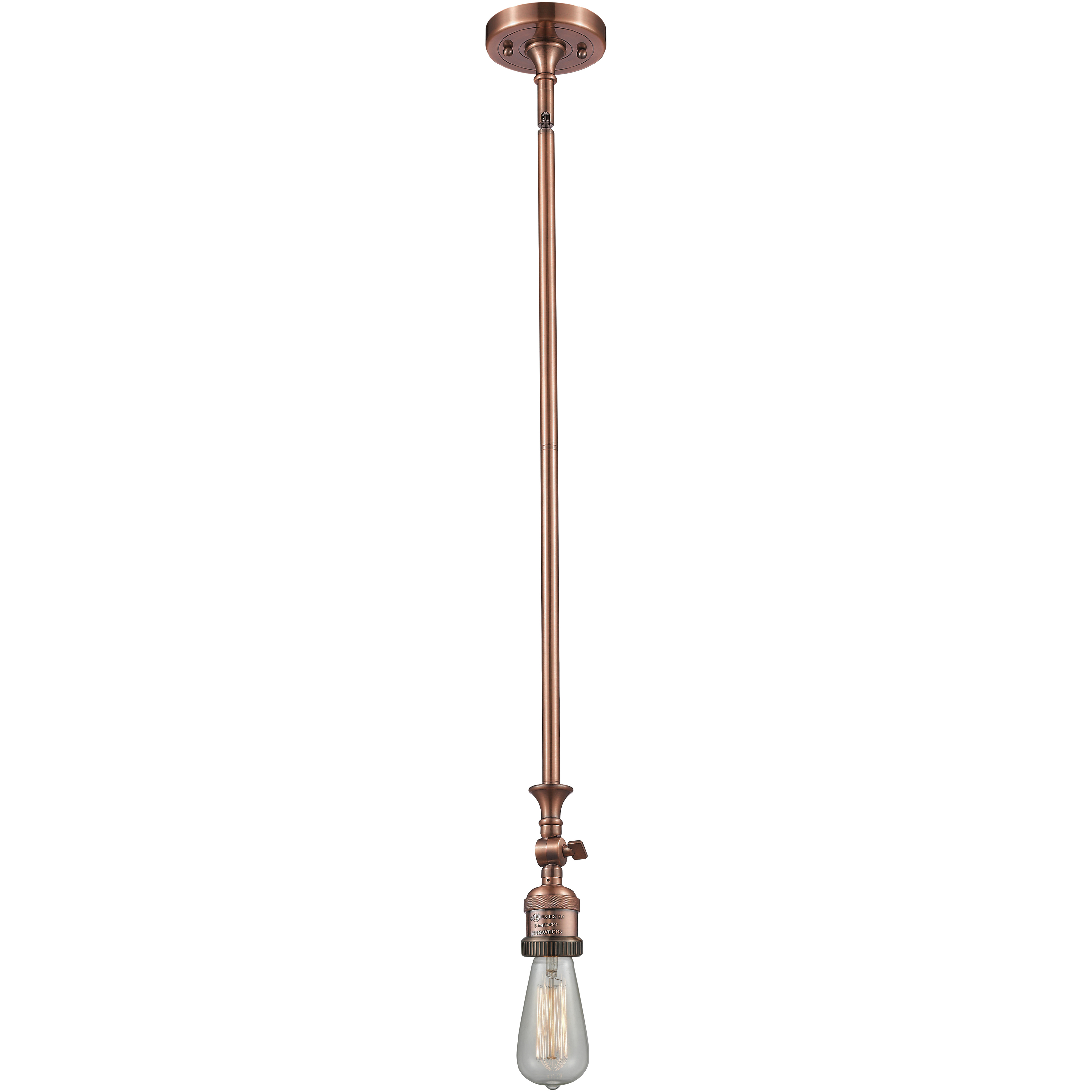 Franklin Restoration Bare Bulb 1 Light 4 inch Antique Copper Mini Pendant Ceiling Light in Incandescent, Franklin Restoration