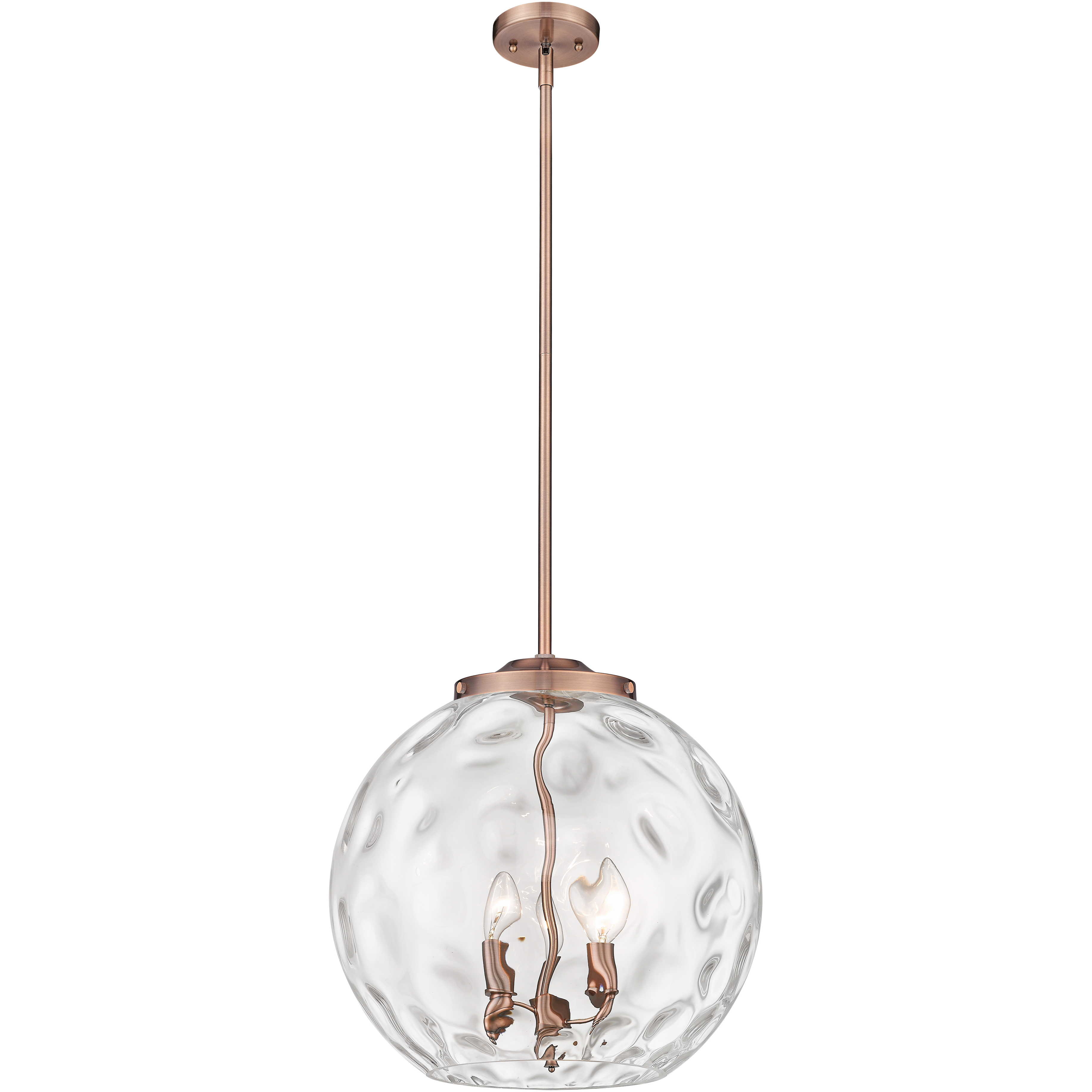Ballston Athens Water Glass 3 Light 15.75 inch Antique Copper Statement Pendant Ceiling Light in Incandescent