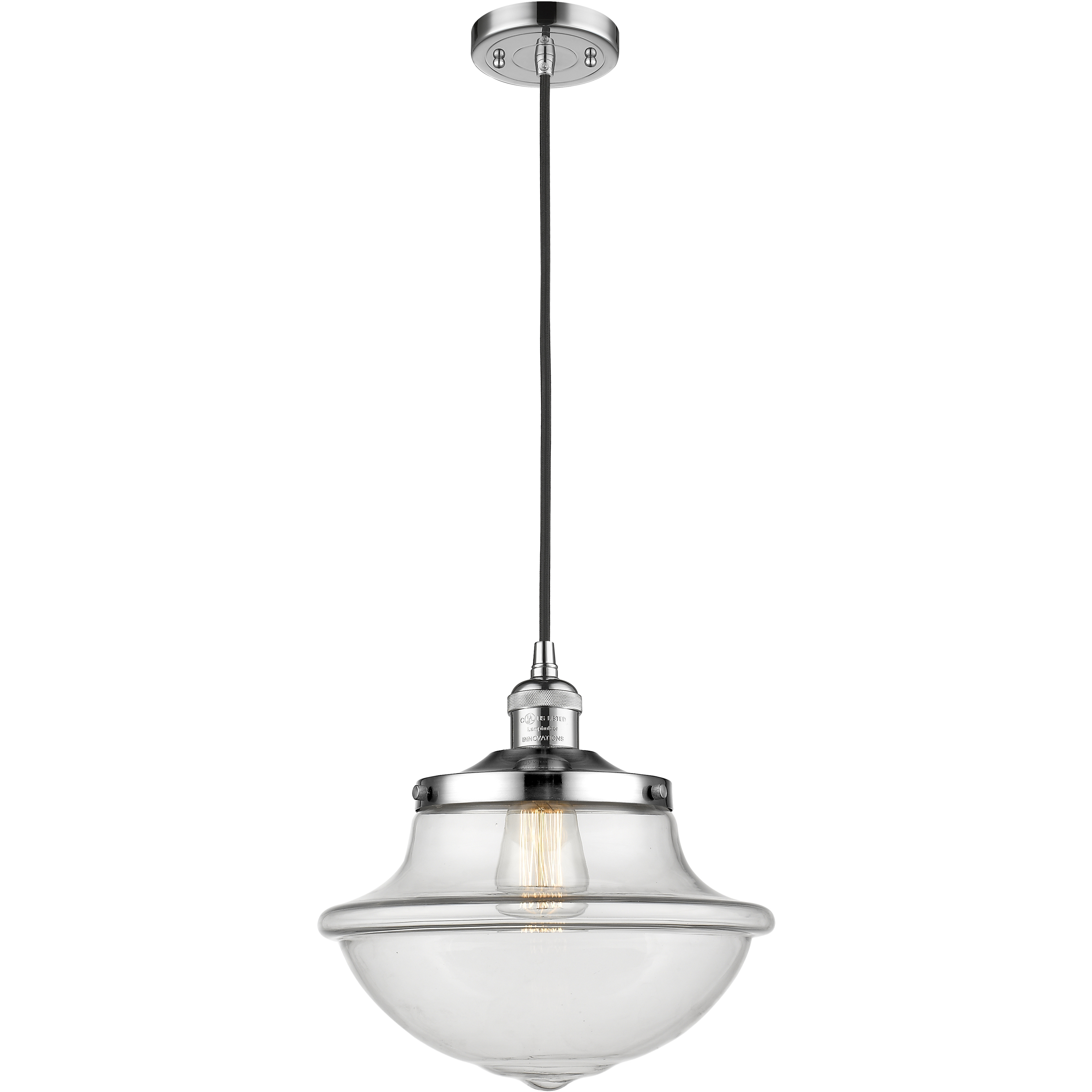 Franklin Restoration Oxford LED 12 inch Polished Chrome Mini Pendant Ceiling Light in Clear, Franklin Restoration