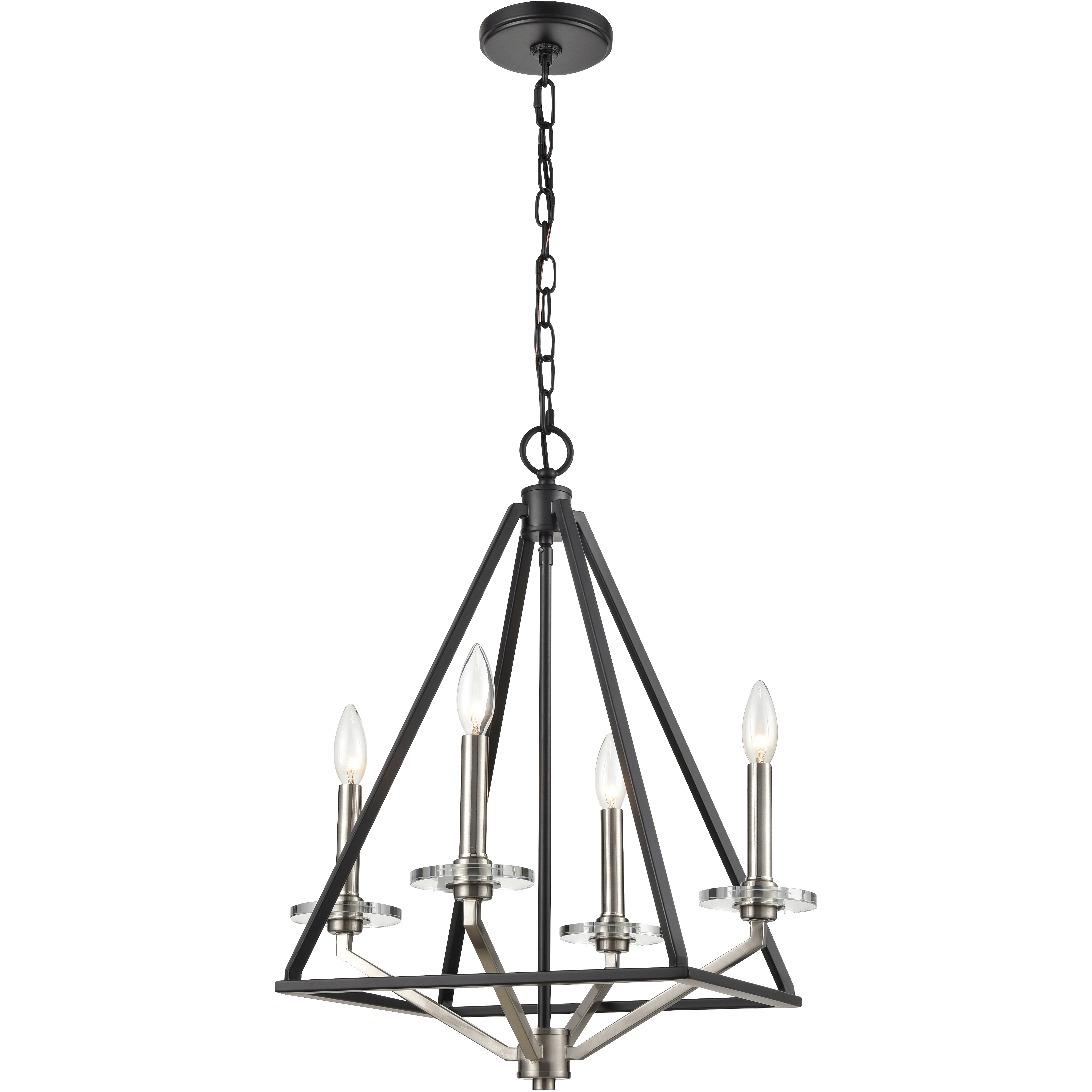 Raleigh LED 17.5 inch Black Satin Nickel Mini Chandelier Ceiling Light