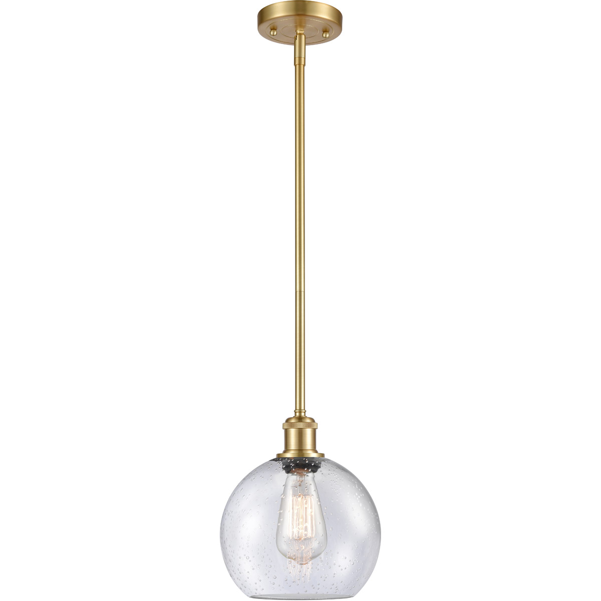 Ballston Athens LED 8 inch Satin Gold Pendant Ceiling Light, Ballston