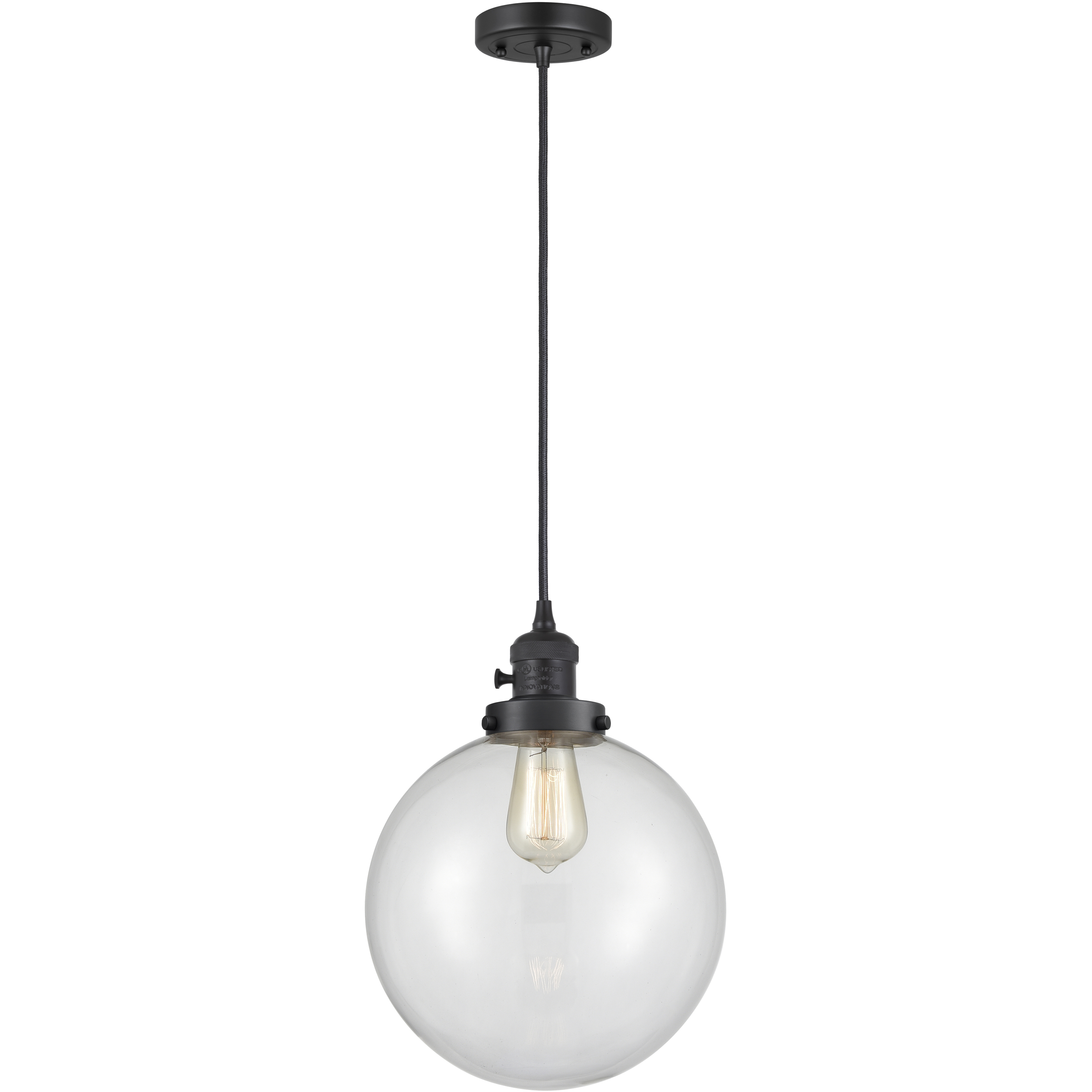 Franklin Restoration Beacon LED 10 inch Matte Black Mini Pendant Ceiling Light in Clear