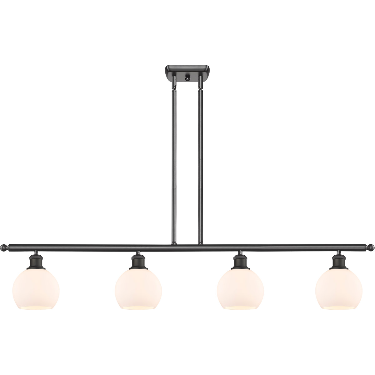 Ballston Athens LED 48 inch Oil Rubbed Bronze Island Light Ceiling Light in Matte White Glass