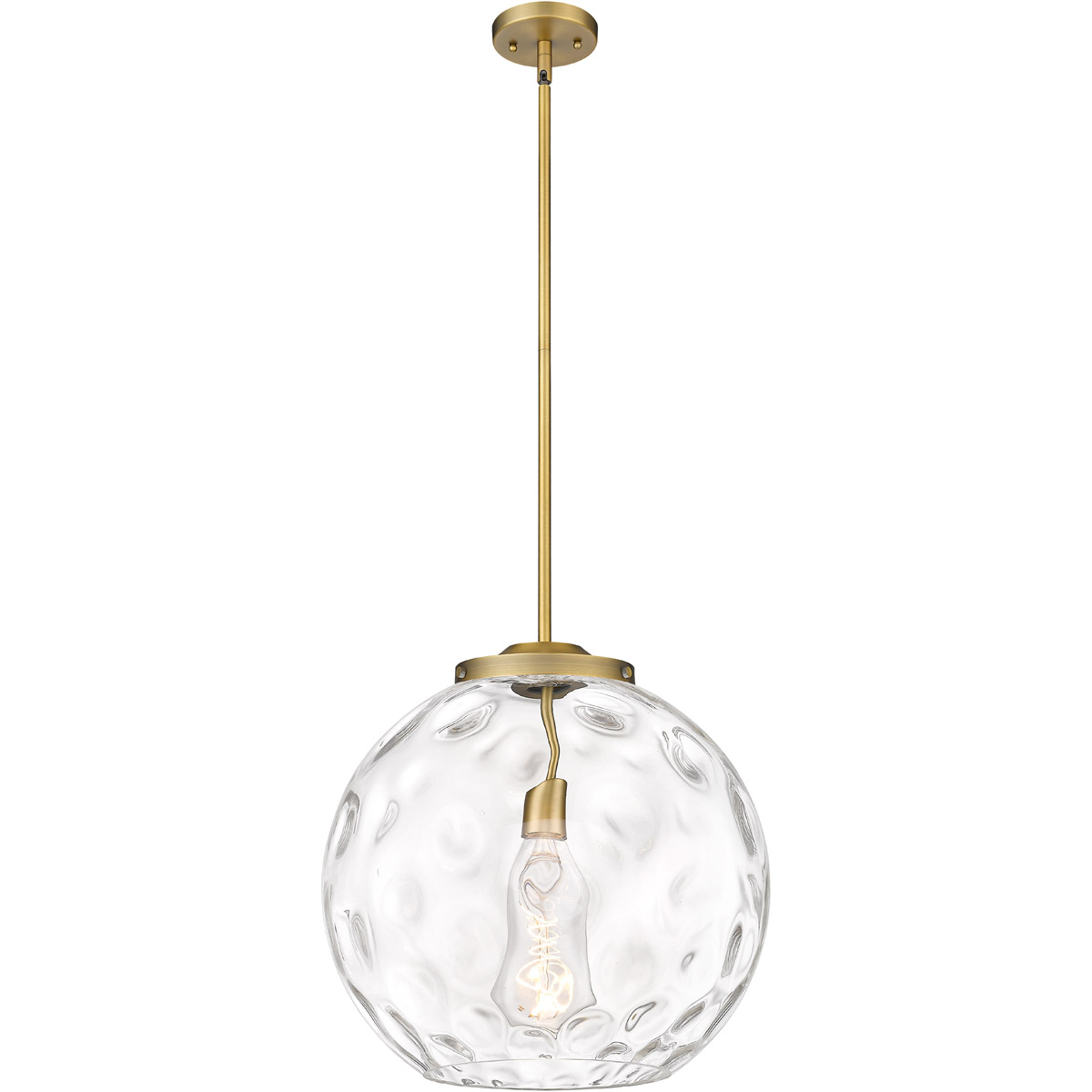 Ballston Athens Water Glass 1 Light 16 inch Brushed Brass Pendant Ceiling Light