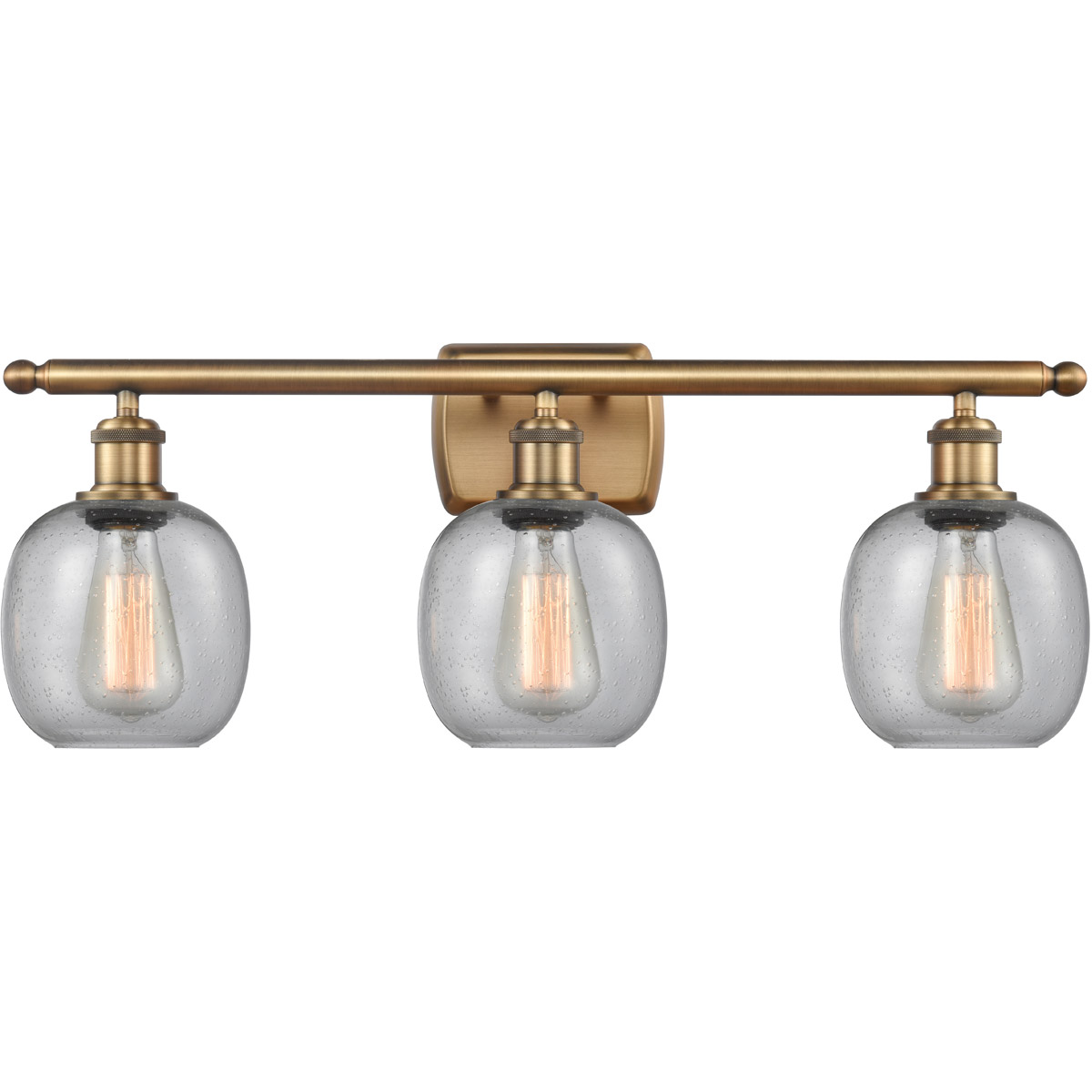 Ballston Belfast LED 26 inch Brushed Brass Bath Vanity Light Wall Light in Seedy Glass, Ballston