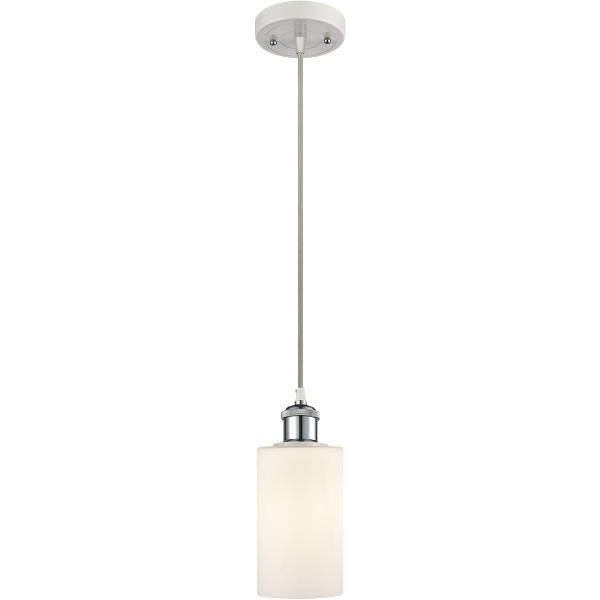 Ballston Clymer LED 4 inch White and Polished Chrome Mini Pendant Ceiling Light in Matte White Glass, Ballston
