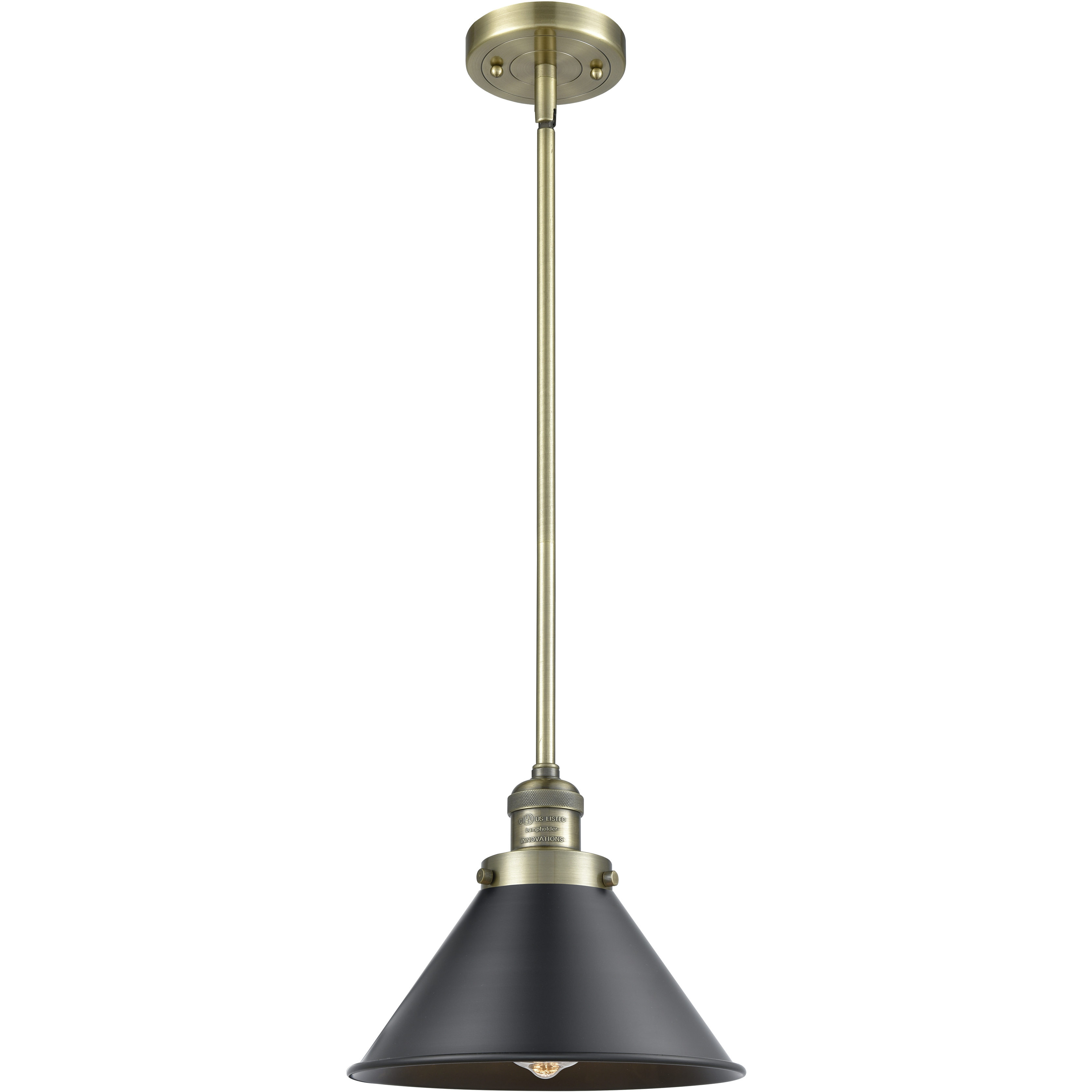 Franklin Restoration Briarcliff LED 10 inch Antique Brass Mini Pendant Ceiling Light in Matte Black