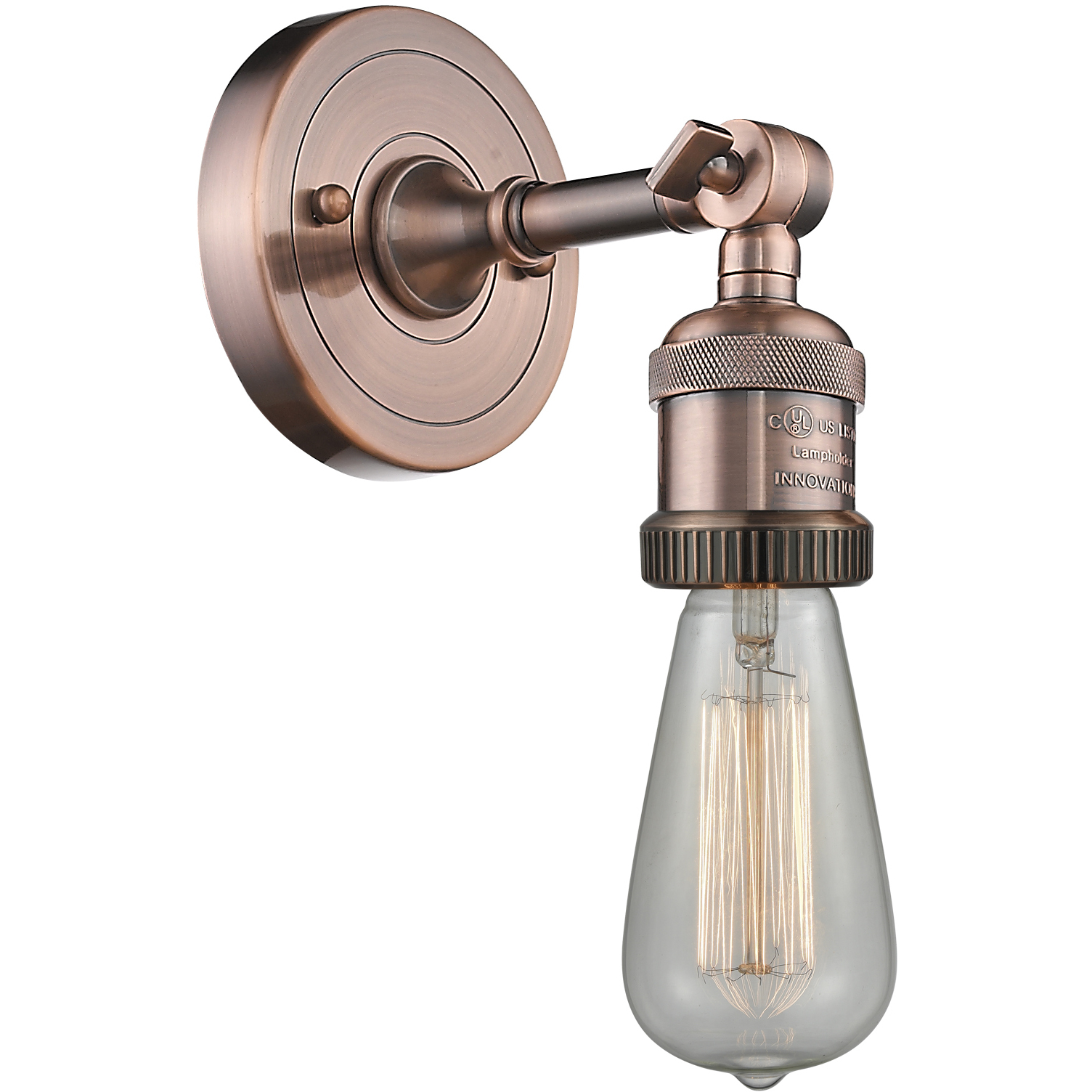 Franklin Restoration Bare Bulb 1 Light 5 inch Antique Copper Sconce Wall Light