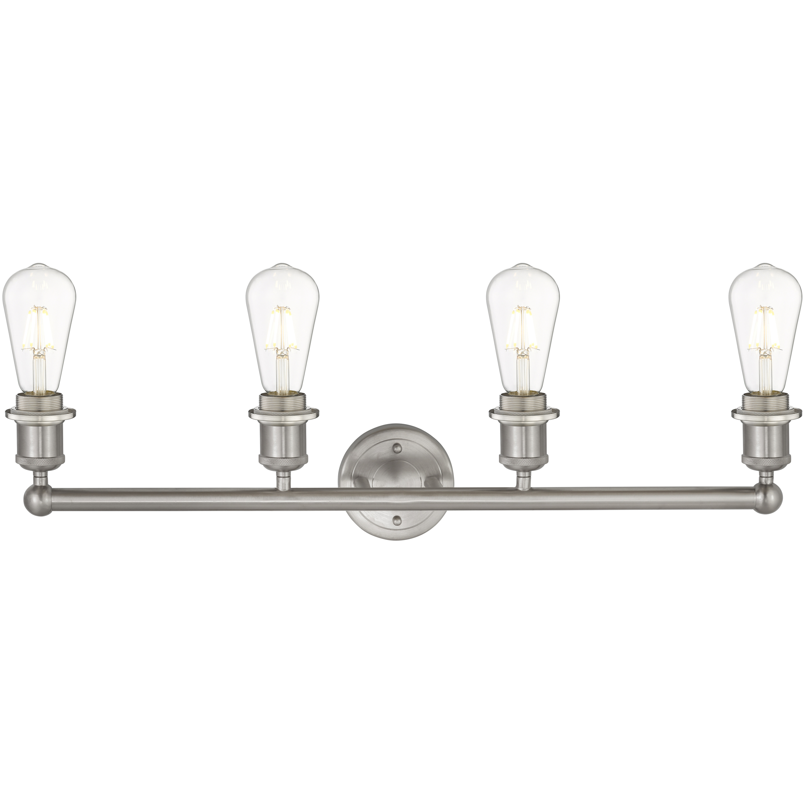 Edison Fenton 4 Light 33.5 inch Brushed Satin Nickel Bath Vanity Light Wall Light in Matte White Glass