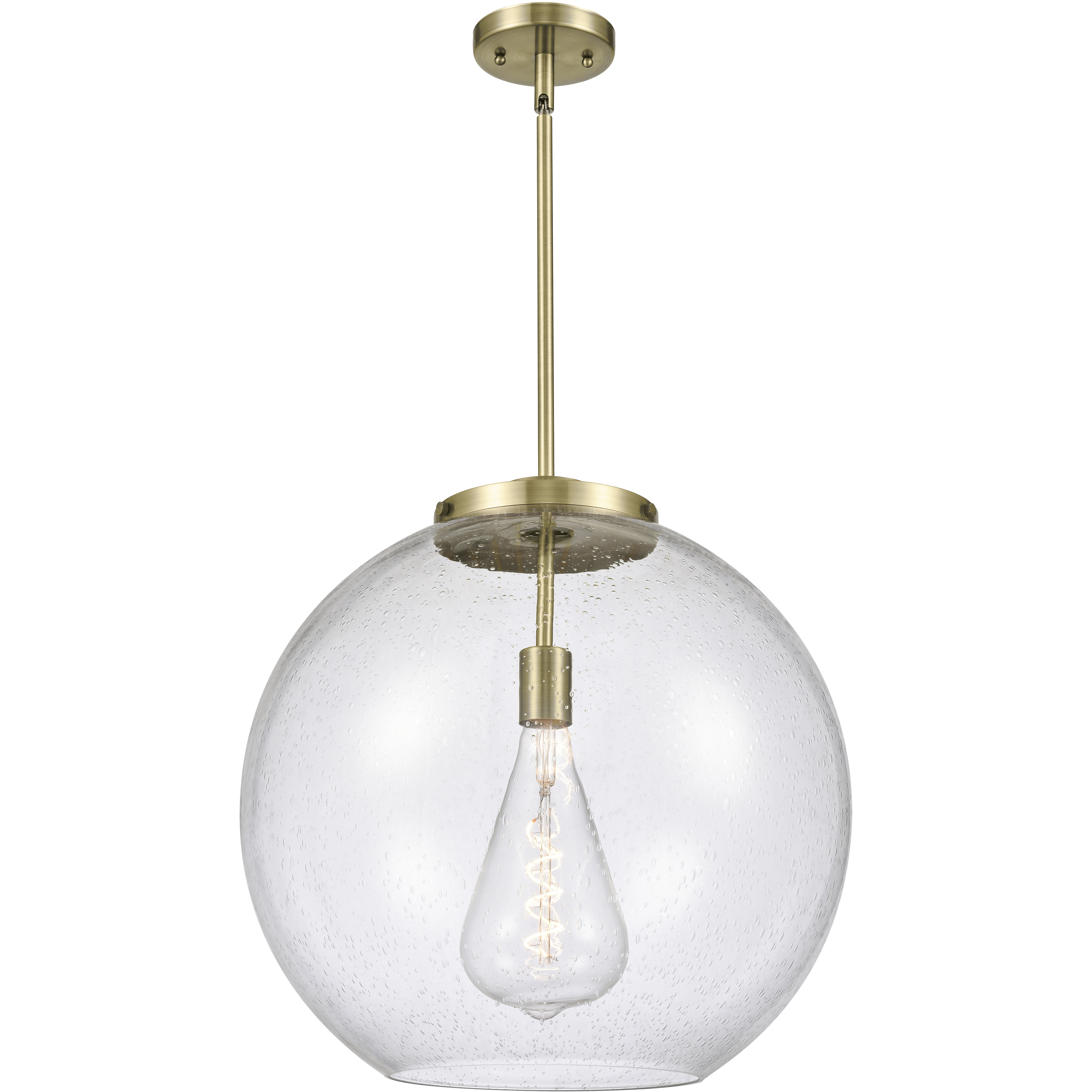 Ballston Athens 1 Light 17.75 inch Antique Brass Pendant Ceiling Light in Incandescent, Seedy