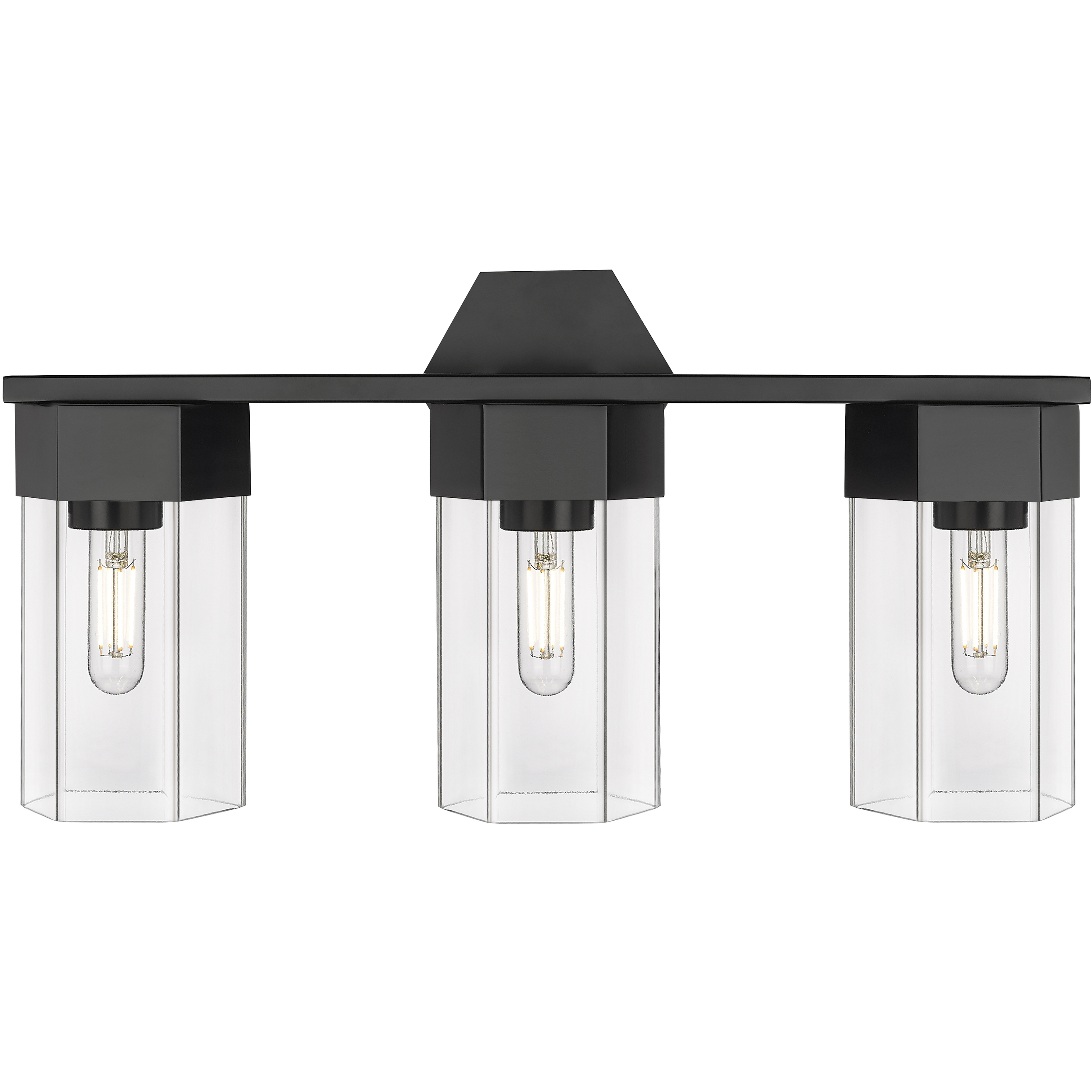 Claverack 3 Light 22.38 inch Matte Black Bath Vanity Light Wall Light in Clear Glass