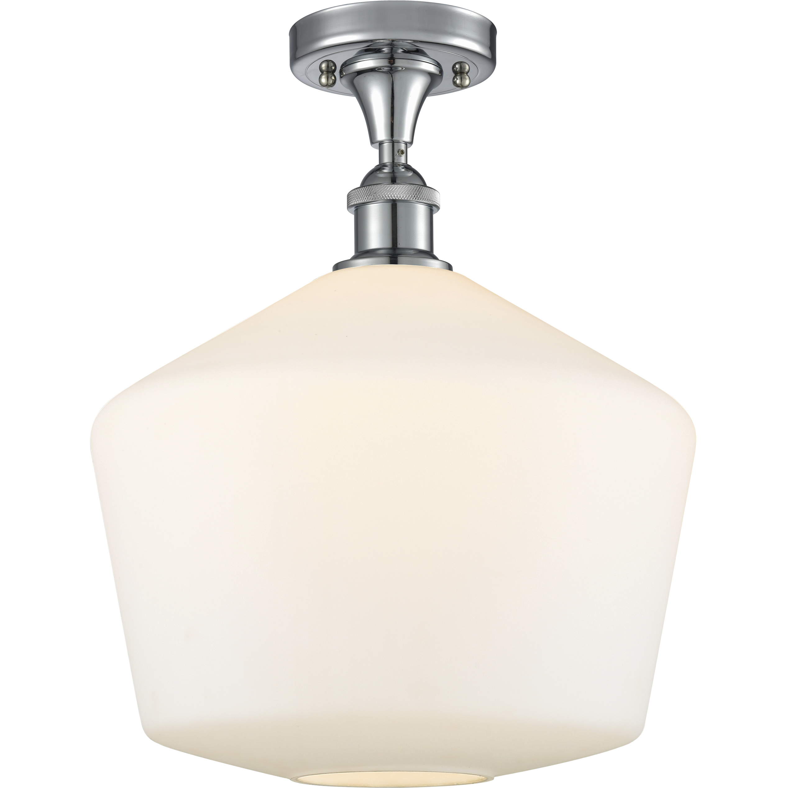 Edison Cindyrella 1 Light 12 inch Polished Chrome Semi-Flush Mount Ceiling Light in Cased Matte White Glass