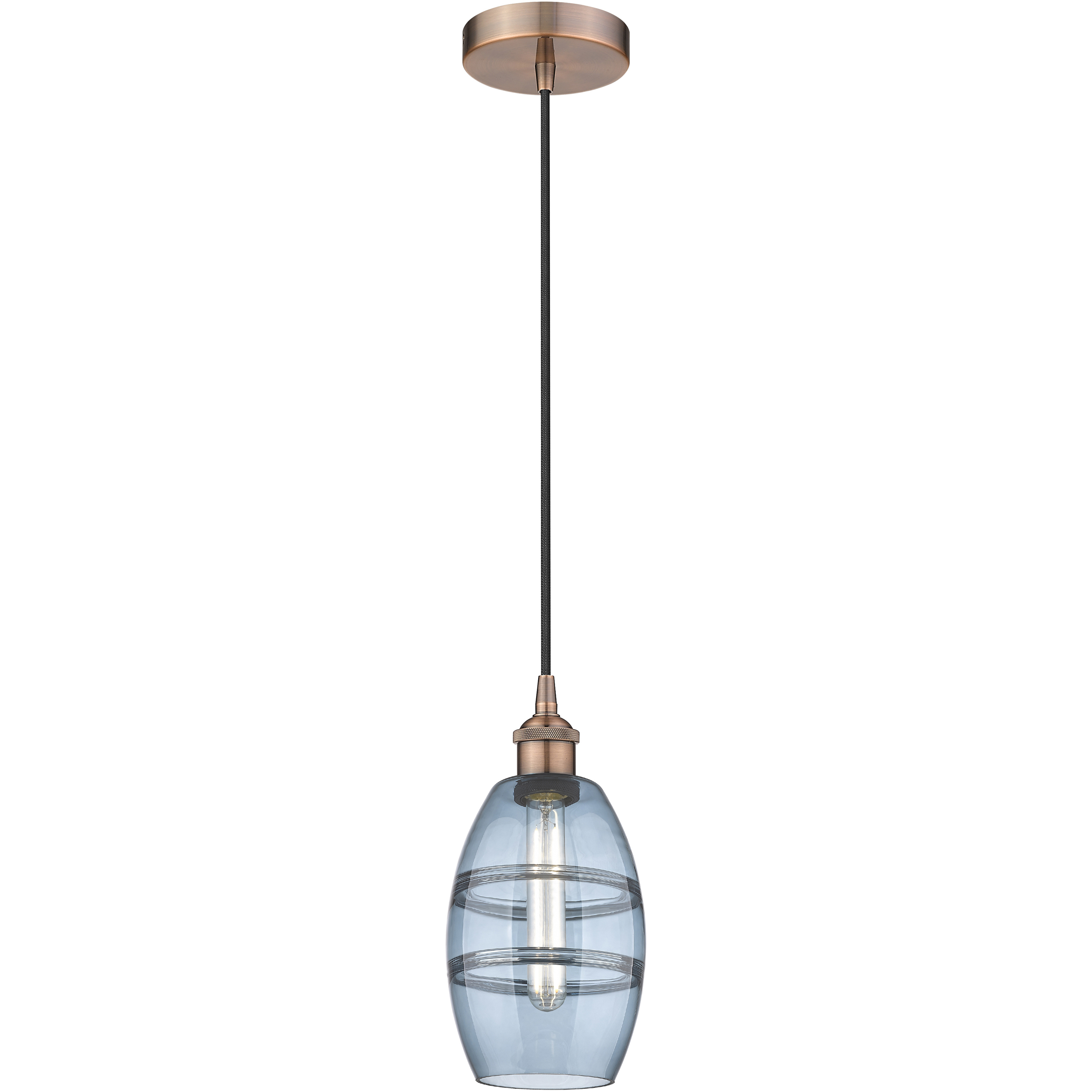 Edison Vaz 1 Light 5.88 inch Antique Copper Cord Hung Mini Pendant Ceiling Light