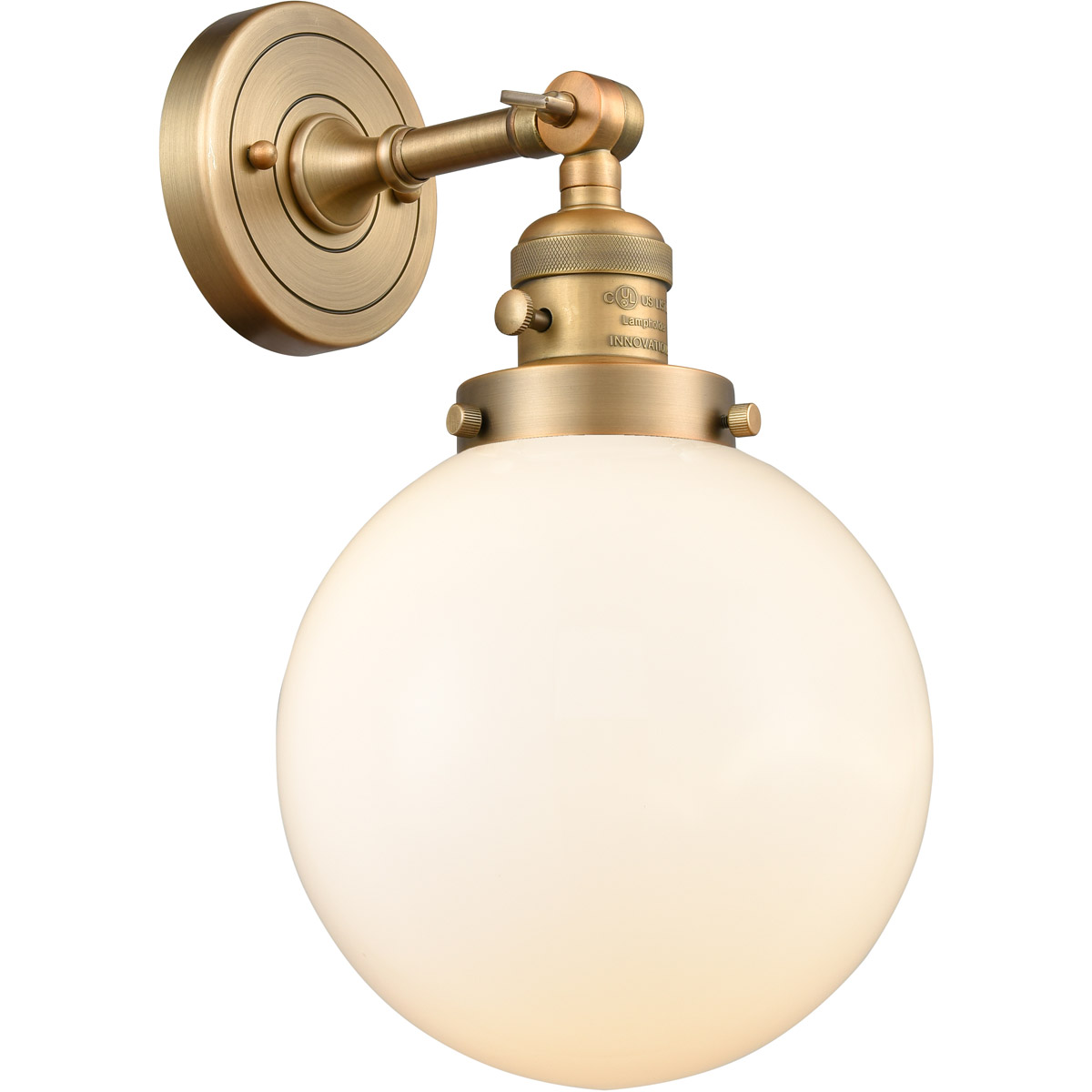 Franklin Restoration Large Beacon LED 8 inch Brushed Brass Sconce Wall Light, Franklin Restoration