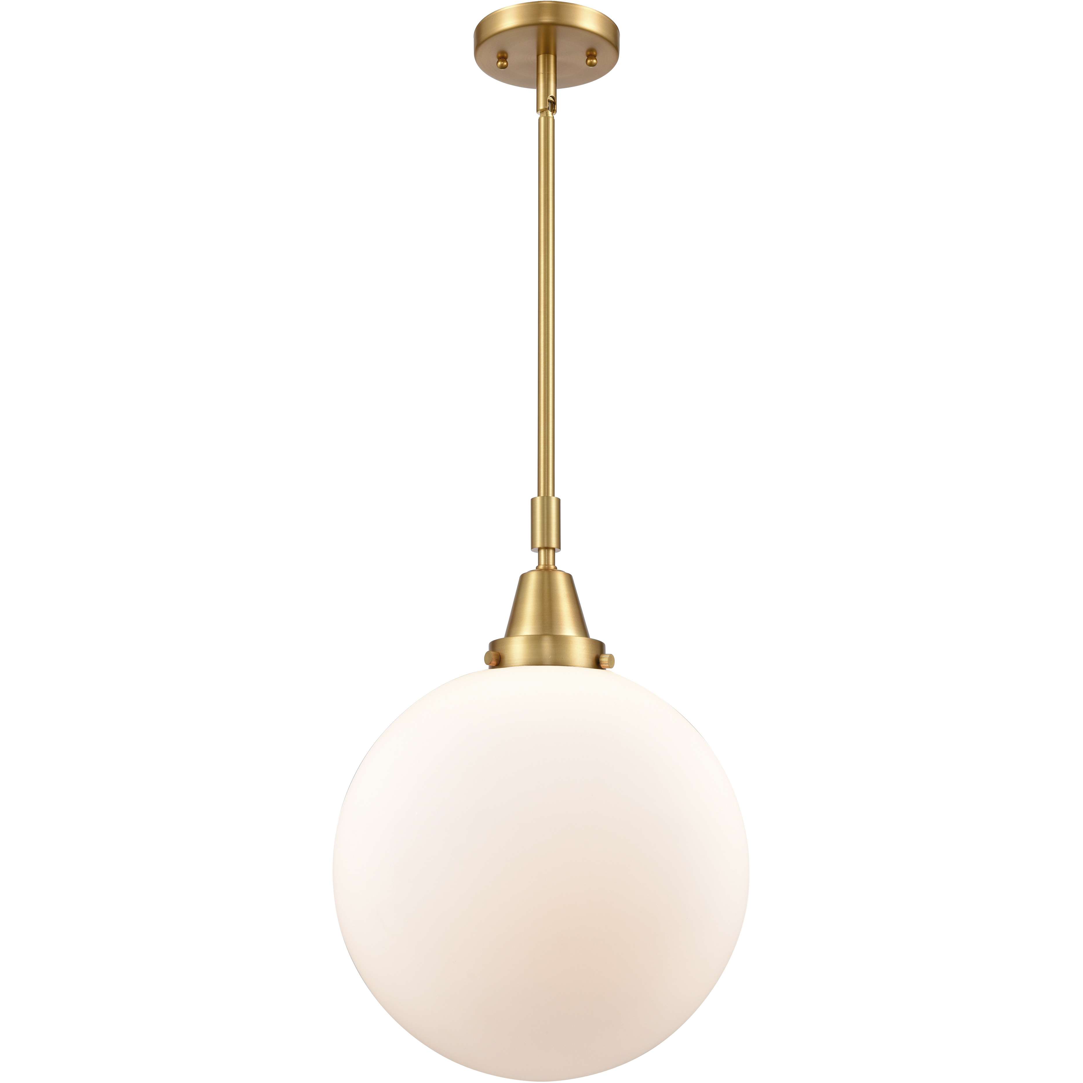 Beacon 1 Light 12 inch Satin Gold Mini Pendant Ceiling Light in Matte White Glass