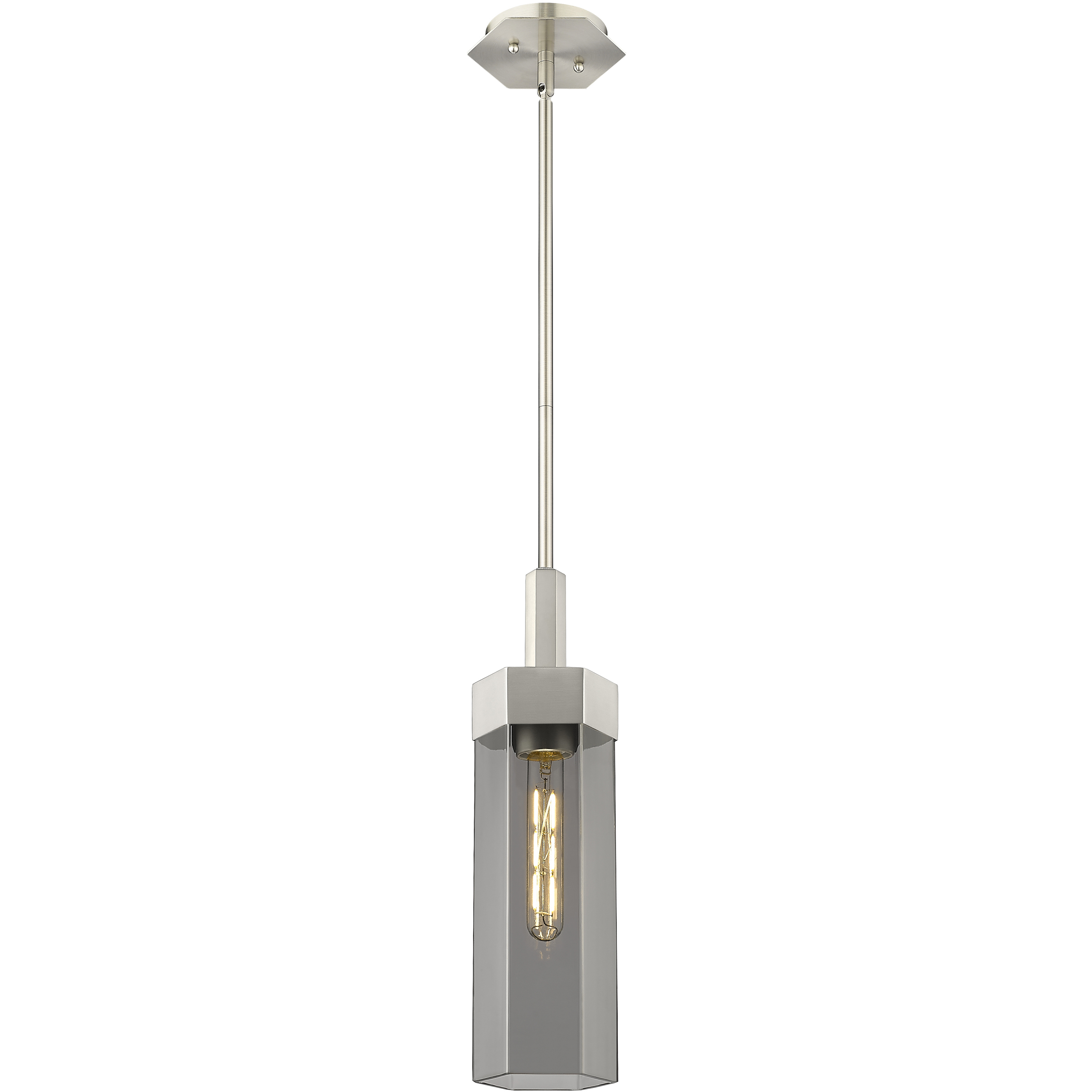 Claverack 1 Light 5 inch Satin Nickel Pendant Ceiling Light in Plated Smoke Glass