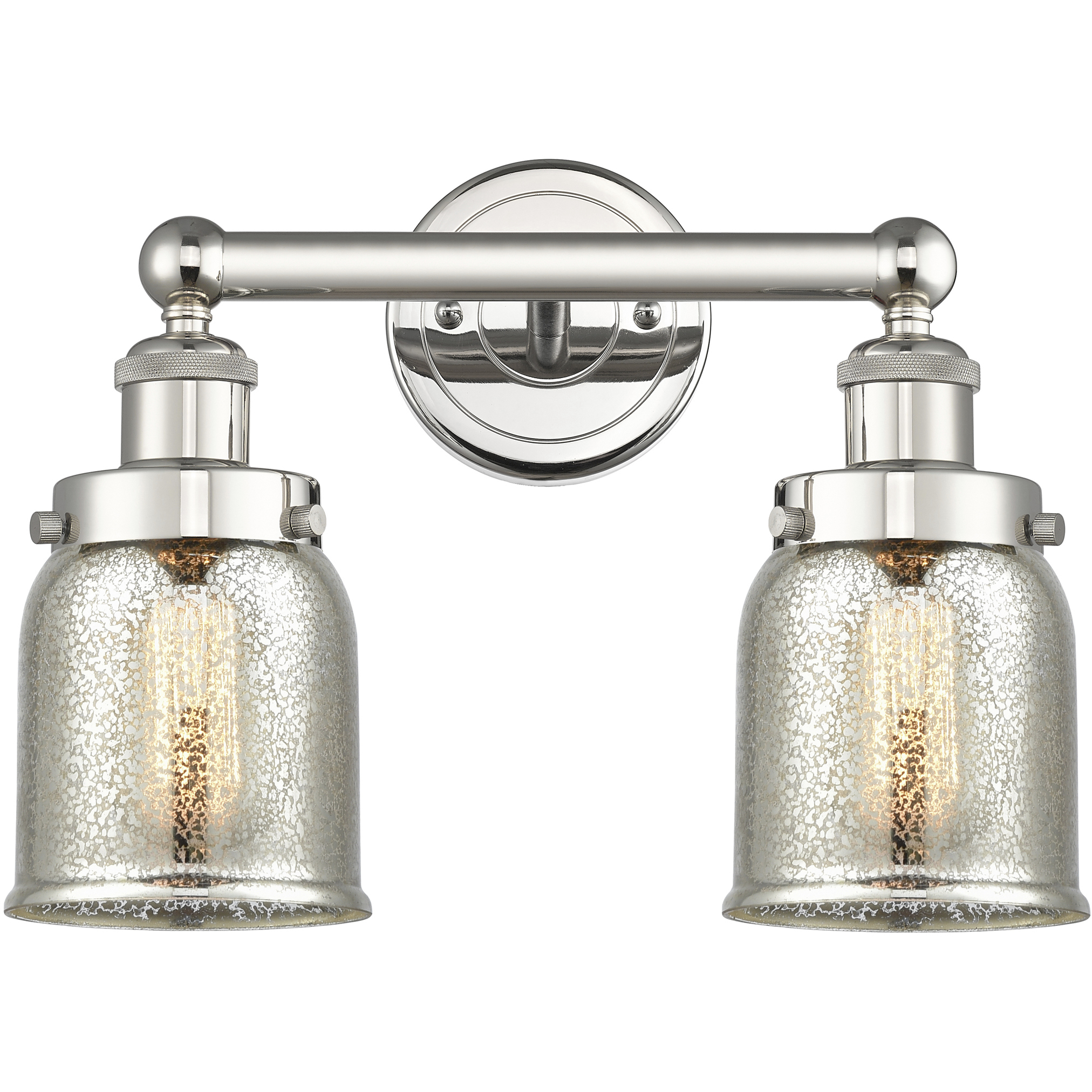 Bell 2 Light 15.5 inch Polished Nickel Bath Vanity Light Wall Light in Silver Plated Mercury