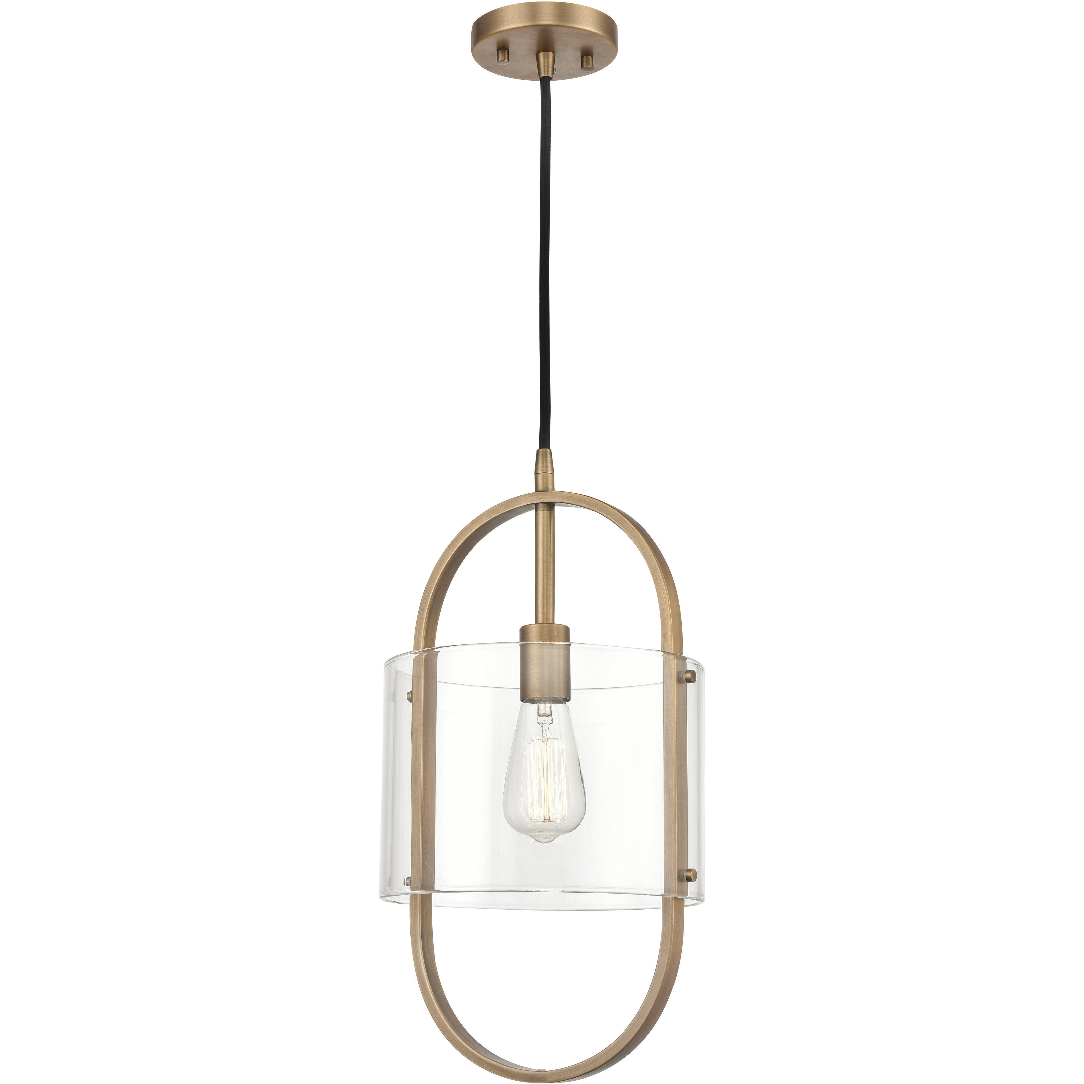 Pelham 1 Light 9.5 inch Brushed Brass Mini Pendant Ceiling Light in Incandescent
