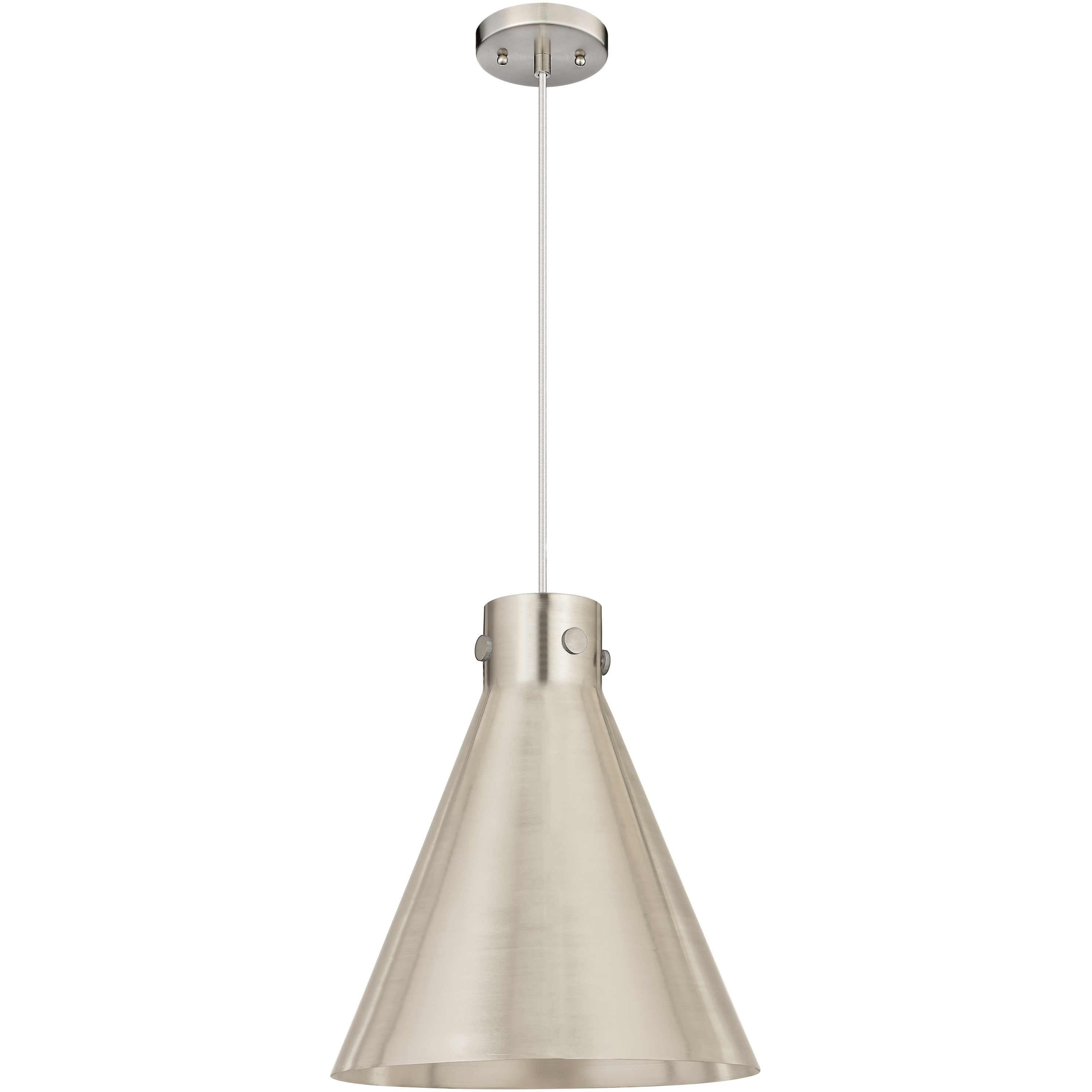 Newton Cone 1 Light 14 inch Satin Nickel Cord Hung Pendant Ceiling Light