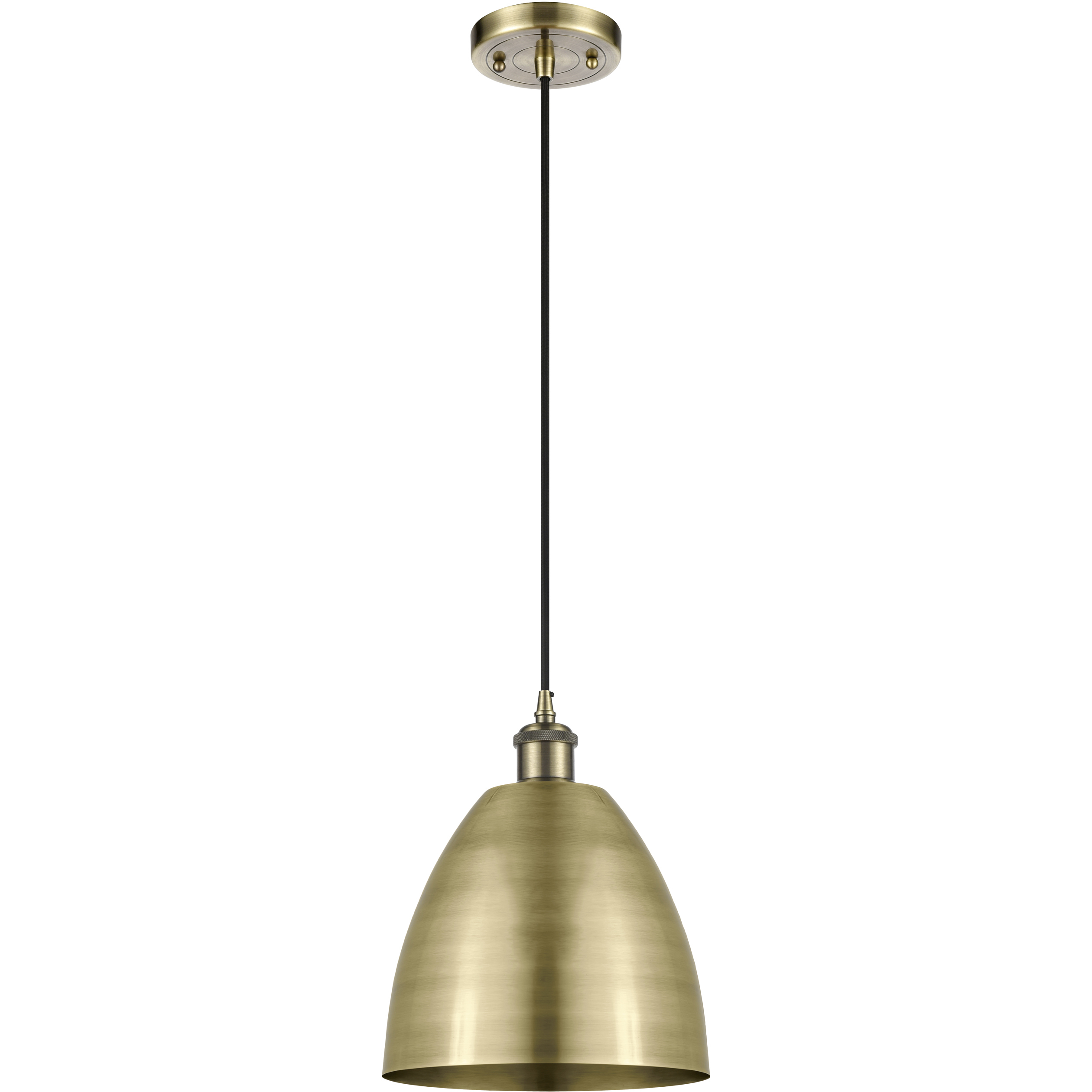 Ballston Dome 1 Light 9 inch Antique Brass Mini Pendant Ceiling Light