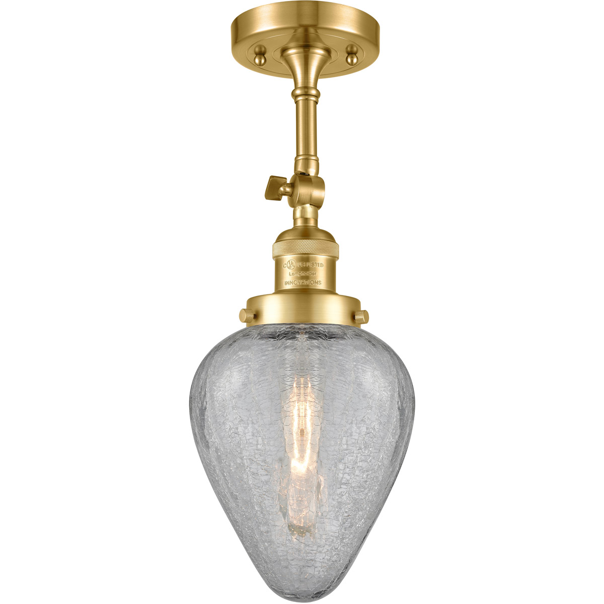 Franklin Restoration Geneseo LED 7 inch Satin Gold Semi-Flush Mount Ceiling Light, Franklin Restoration