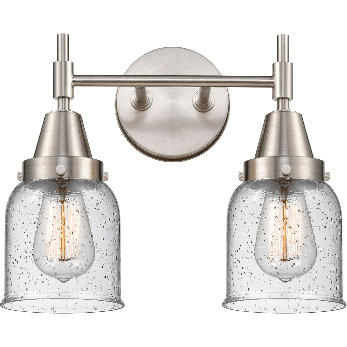 Caden LED 14 inch Satin Nickel Bath Vanity Light Wall Light in Seedy Glass