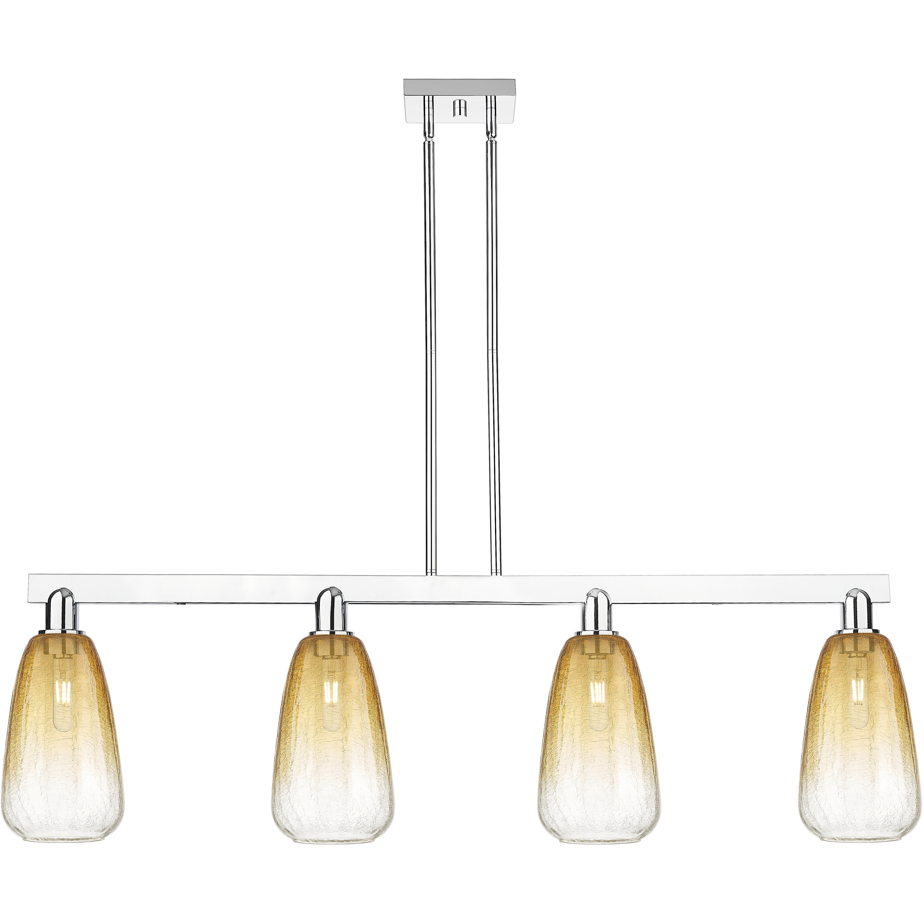Brookhaven Almond Island Light Ceiling Light in Polished Chrome, Amber Glass