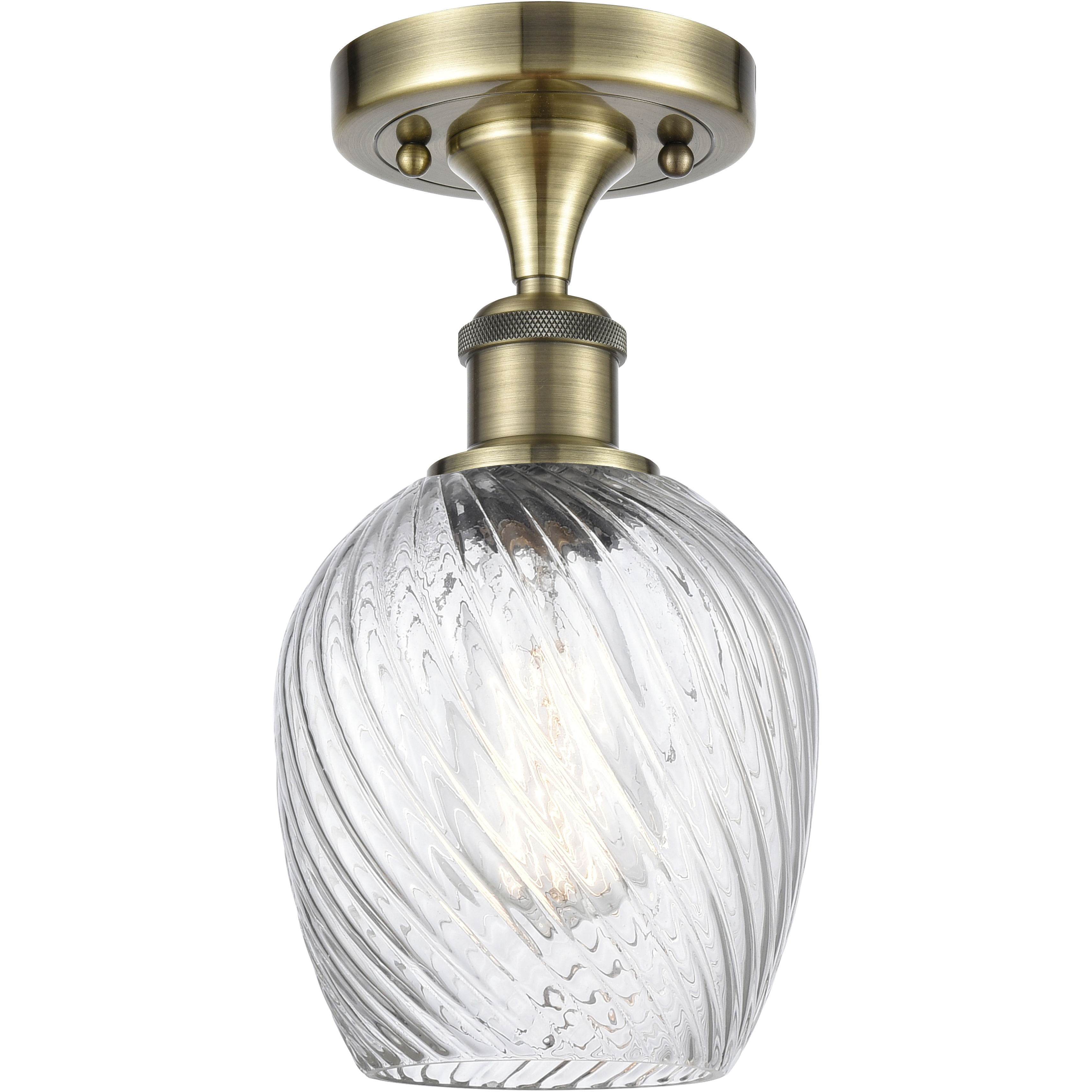 Salina 1 Light 5 inch Antique Brass Flush Mount Ceiling Light