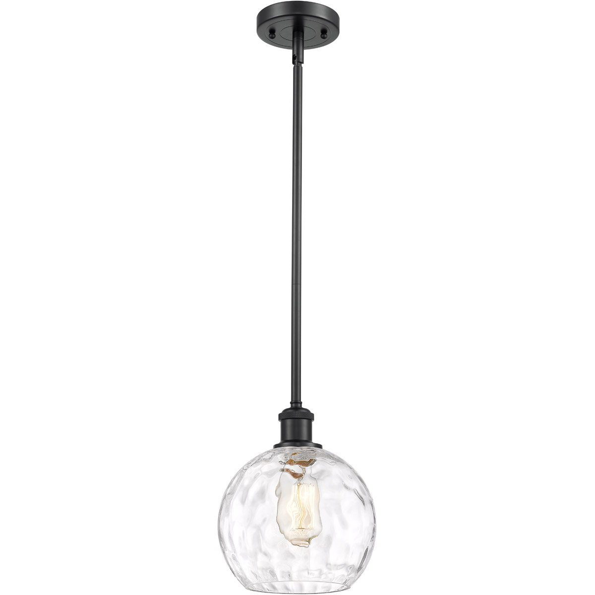 Ballston Athens Water Glass LED 8 inch Matte Black Mini Pendant Ceiling Light