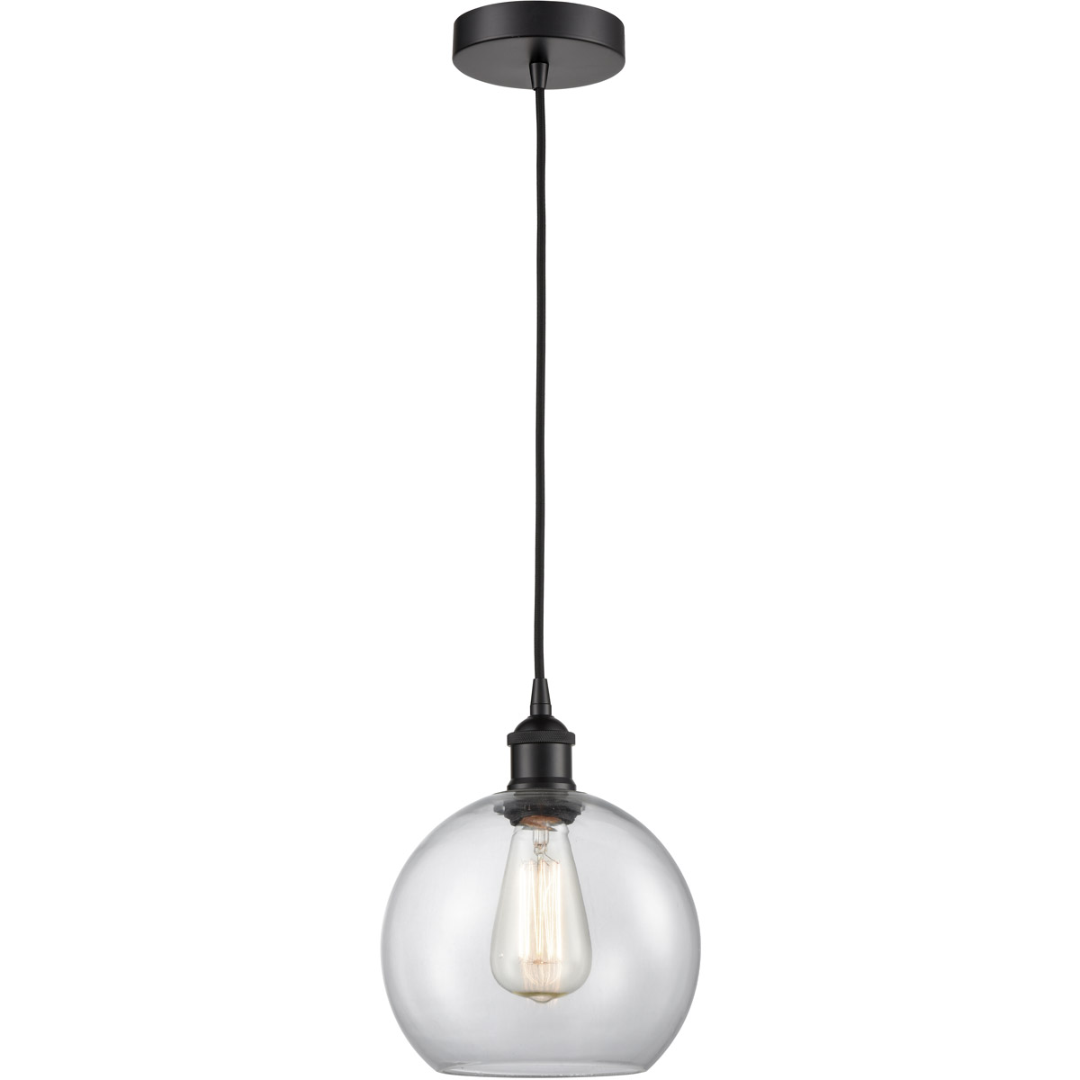 Edison Athens 1 Light 8 inch Matte Black Mini Pendant Ceiling Light
