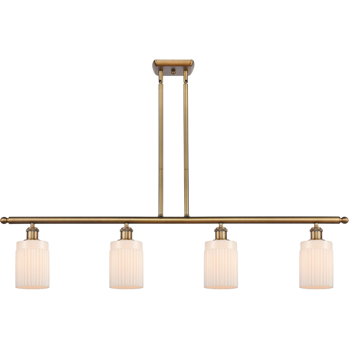 Ballston Hadley LED 48 inch Brushed Brass Island Light Ceiling Light in Matte White Glass, Ballston