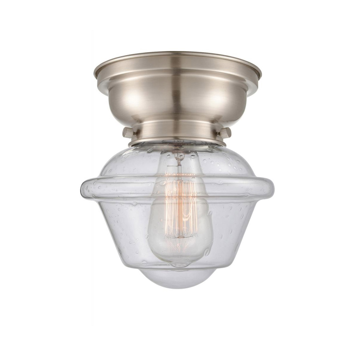 Aditi Small Bell 1 Light 6 inch Antique Brass Flush Mount Ceiling Light in Incandescent, Matte White Glass, Aditi