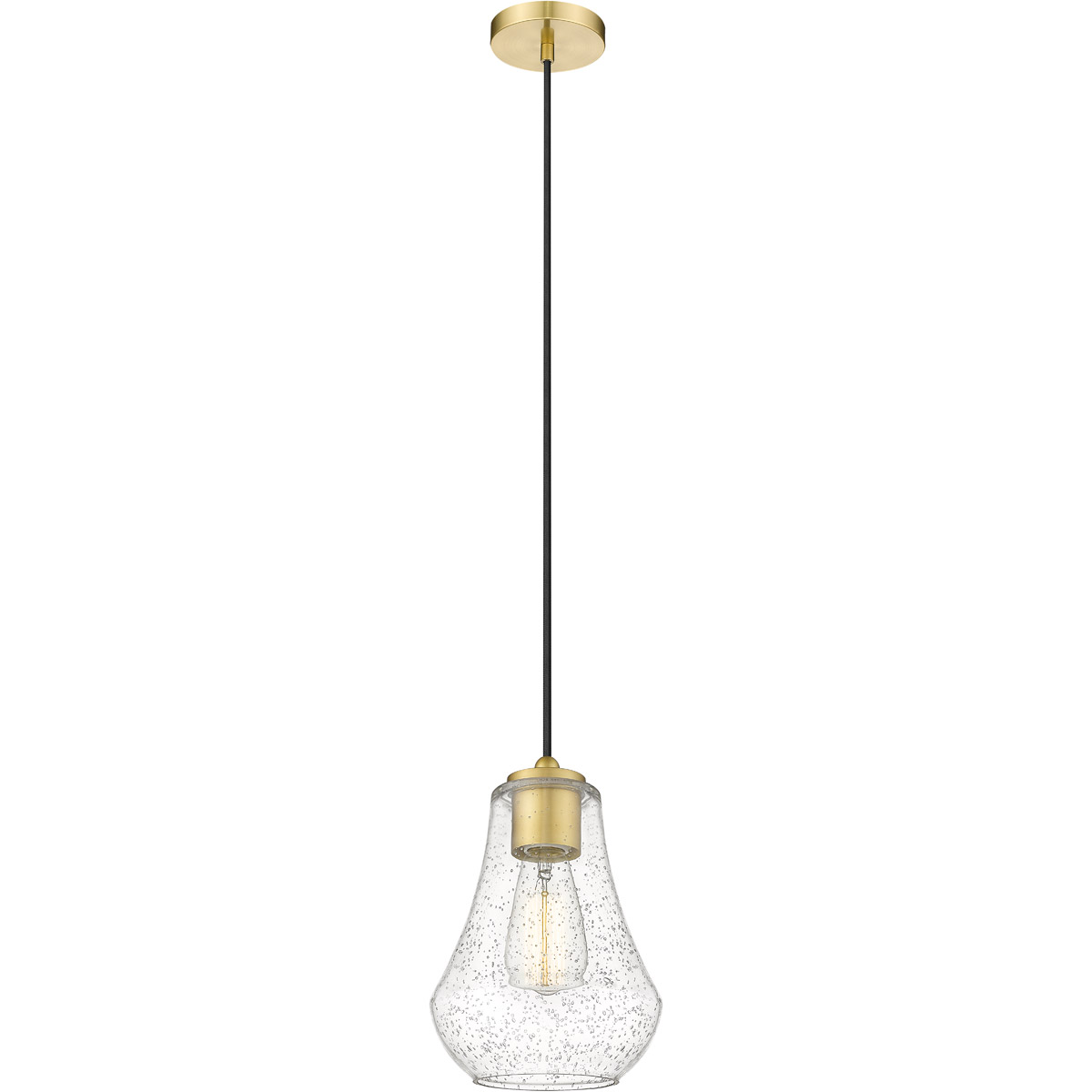 Fairfield 1 Light 7 inch Satin Gold Mini Pendant Ceiling Light in Seedy Glass