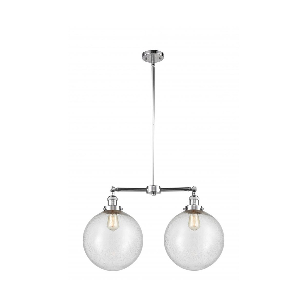 Franklin Restoration XX-Large Beacon LED 27 inch Polished Chrome Chandelier Ceiling Light in Seedy Glass, Franklin Restoration