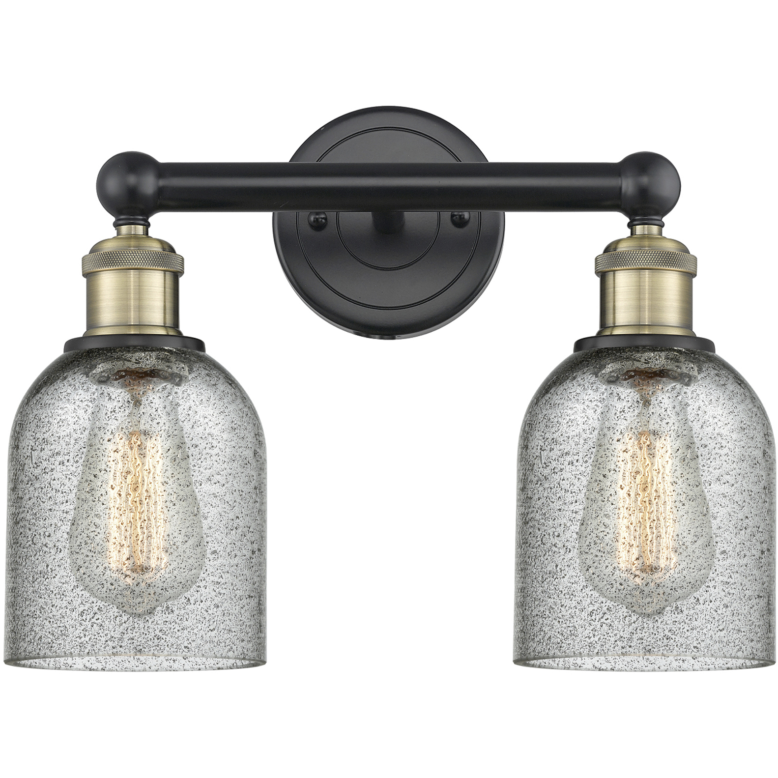 Caledonia 2 Light 14 inch Black Antique Brass Bath Vanity Light Wall Light in Charcoal