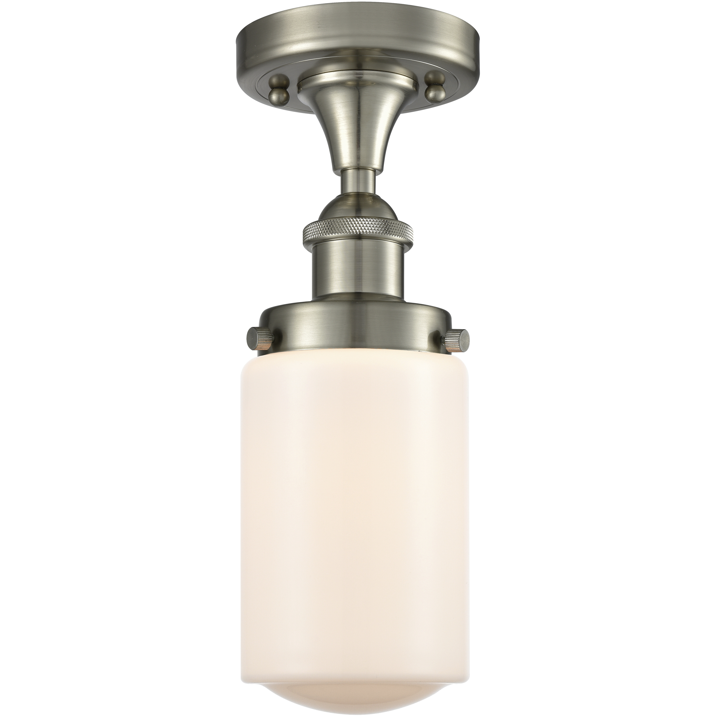 Dover 1 Light 6.5 inch Brushed Satin Nickel Semi-Flush Mount Ceiling Light