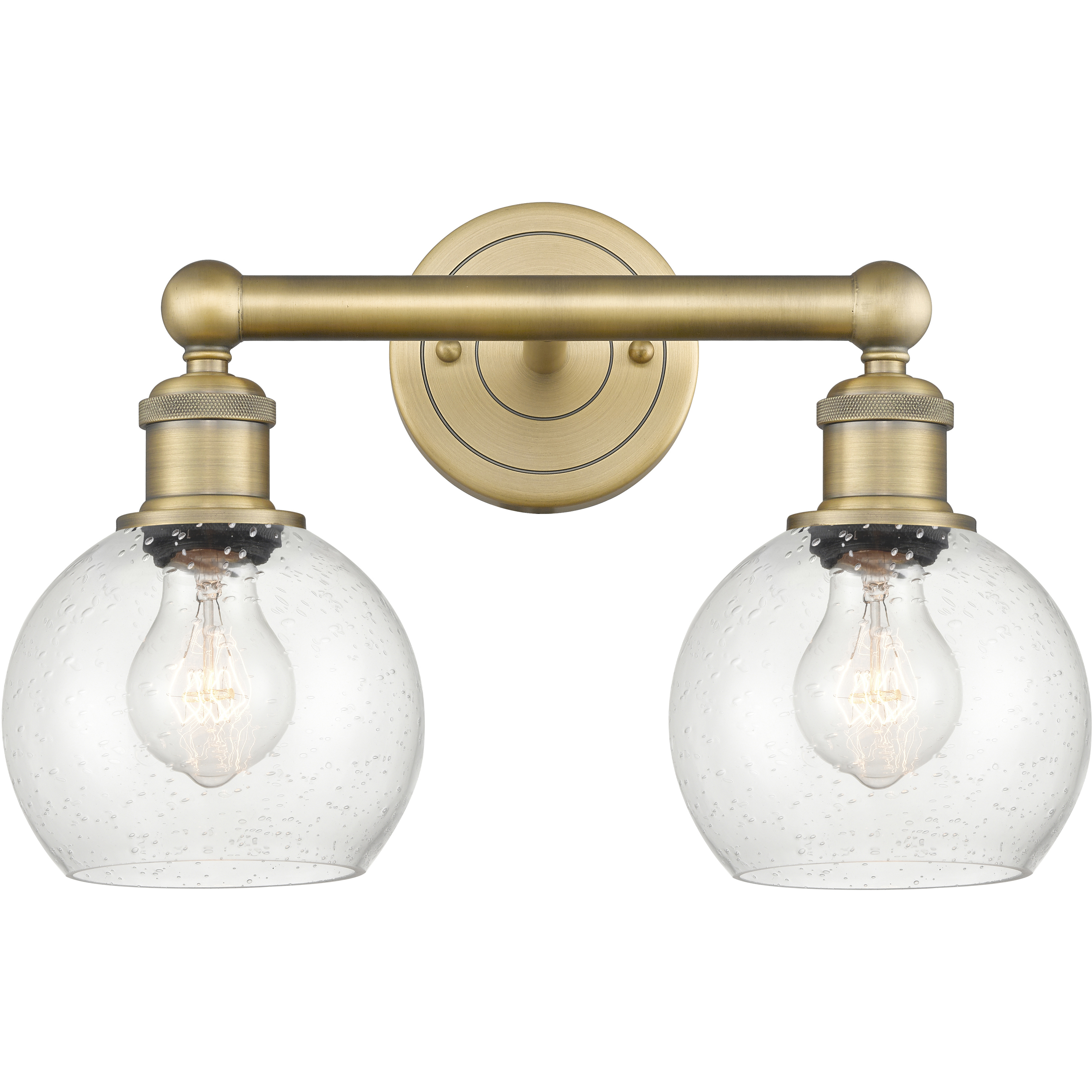 Athens 2 Light 15 inch Brushed Brass Bath Vanity Light Wall Light in Seedy