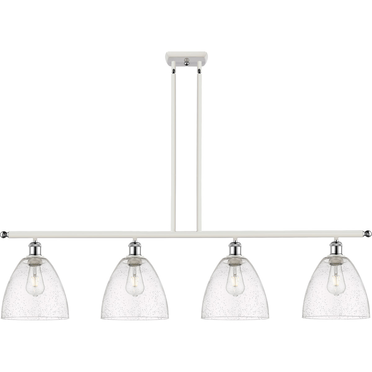 Ballston Ballston Dome LED 48 inch White and Polished Chrome Island Light Ceiling Light in Seedy Glass