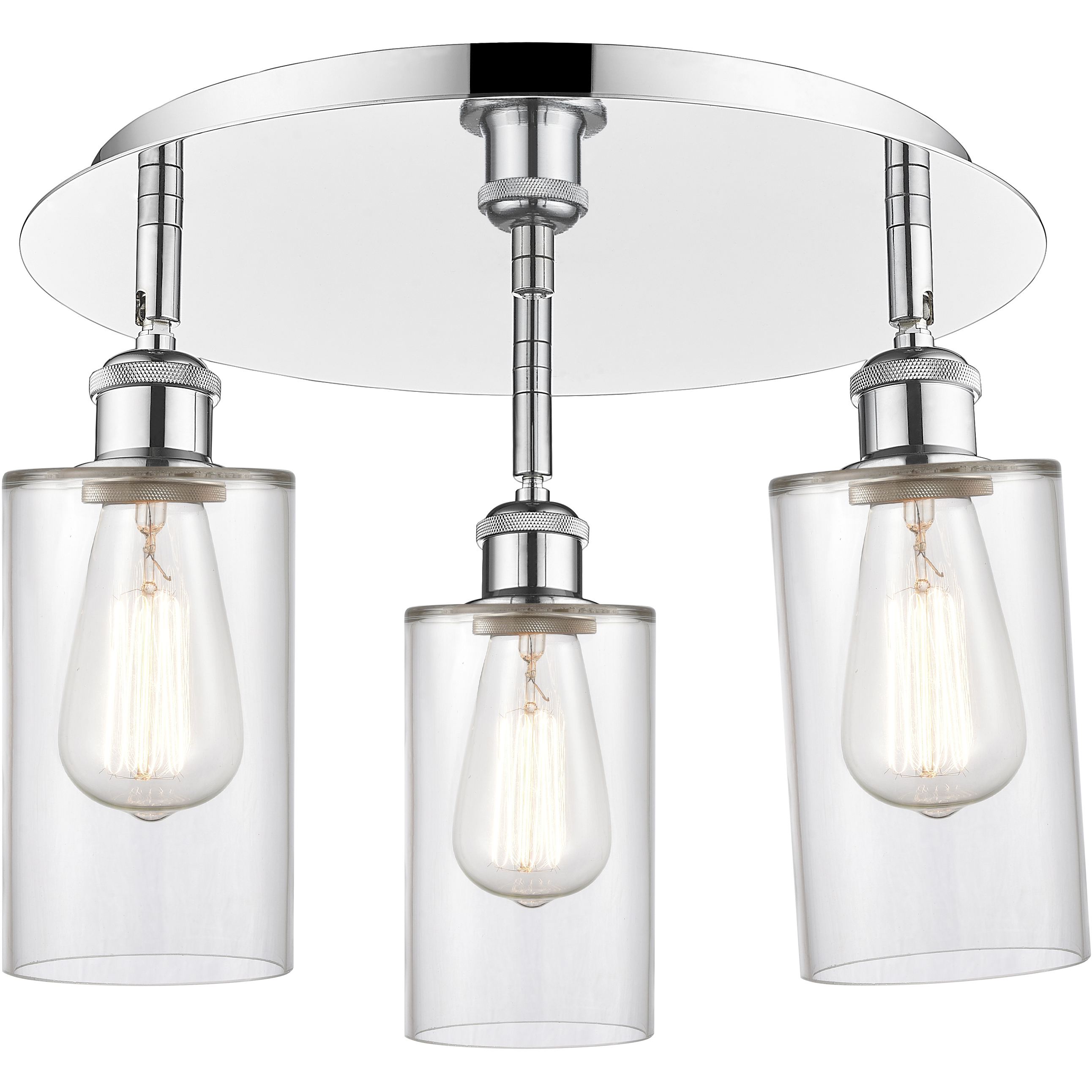 Clymer 3 Light 15.63 inch Polished Chrome Flush Mount Ceiling Light in Clear