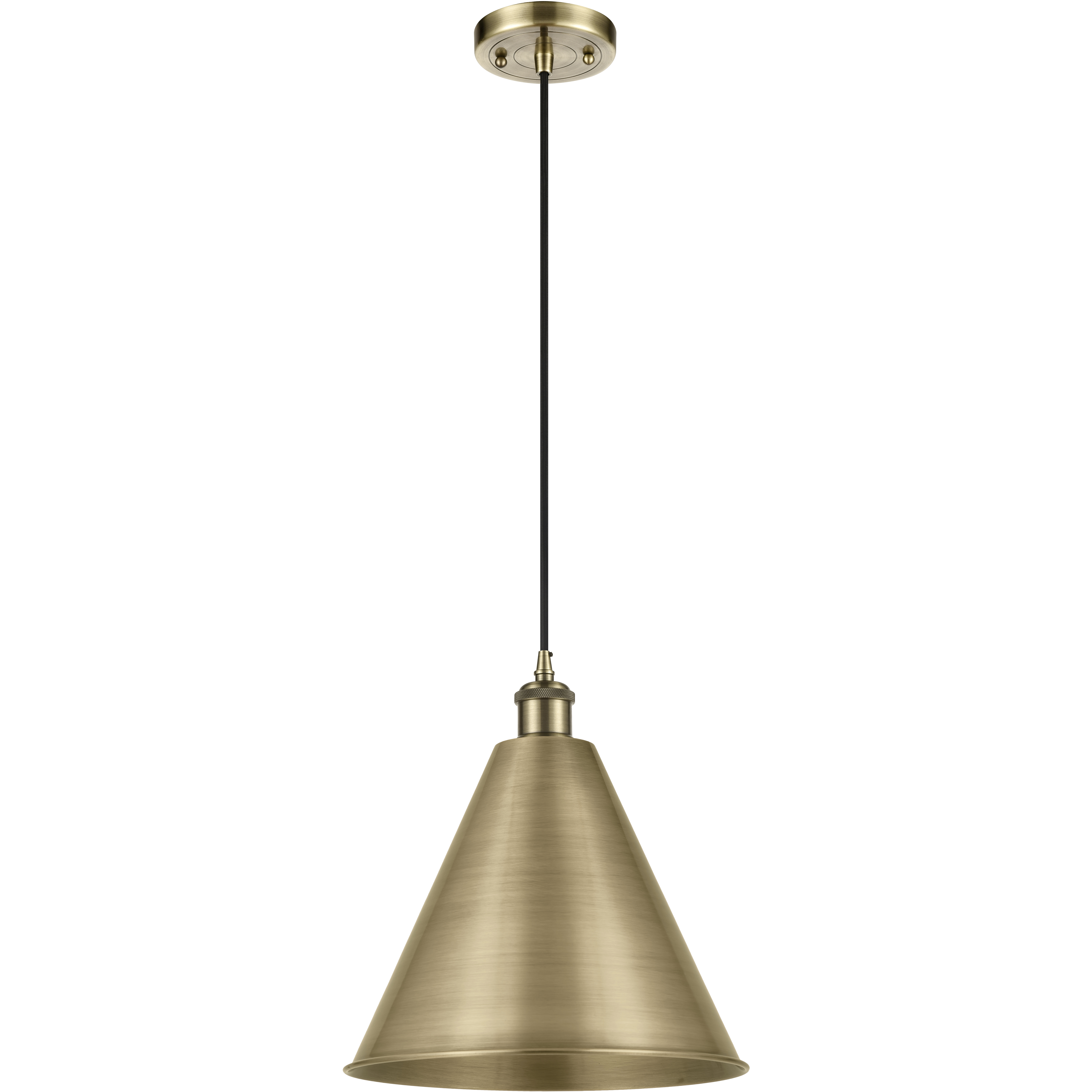 Ballston Cone 1 Light 16 inch Antique Brass Mini Pendant Ceiling Light