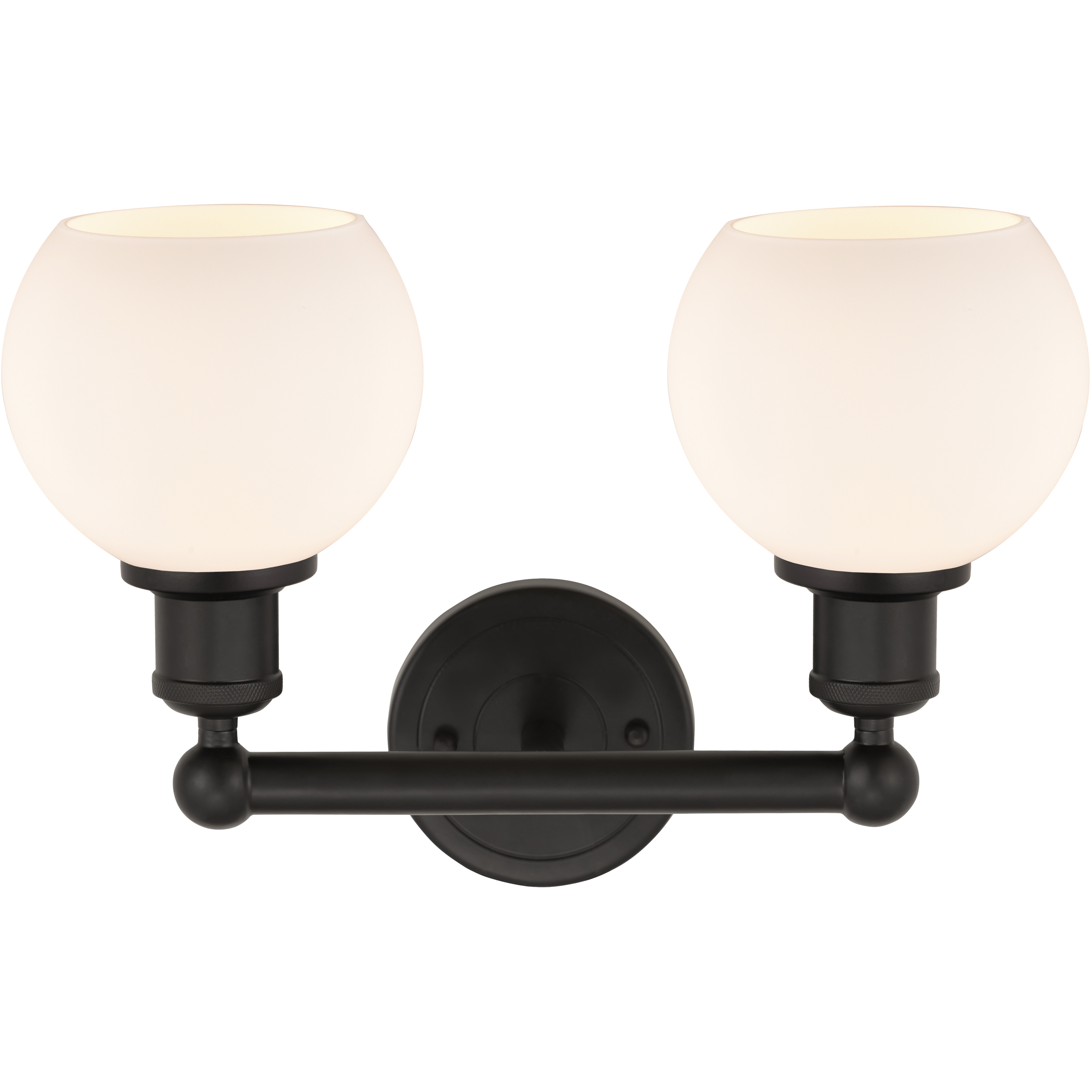 Edison Athens 2 Light 15 inch Oil Rubbed Bronze Bath Vanity Light Wall Light in Matte White Glass