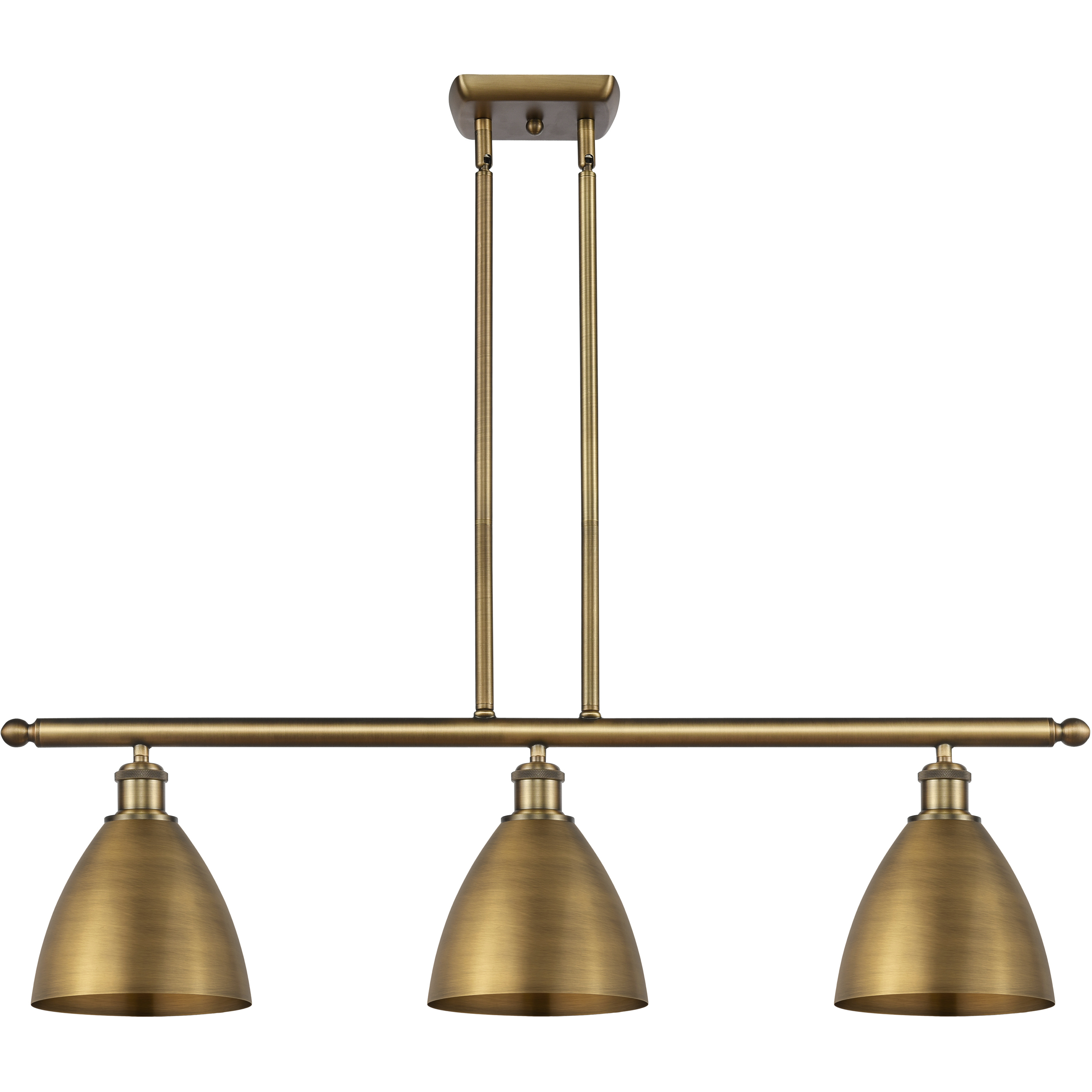 Ballston Dome 3 Light 36 inch Brushed Brass Island Light Ceiling Light