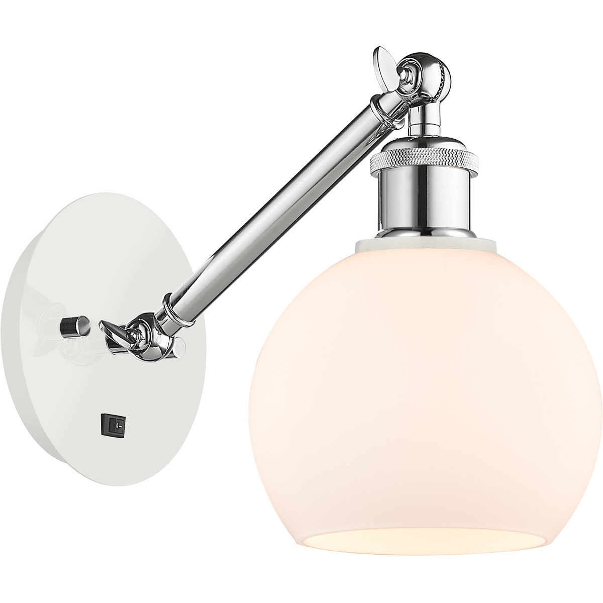 Ballston Athens 1 Light 6 inch White and Polished Chrome Sconce Wall Light