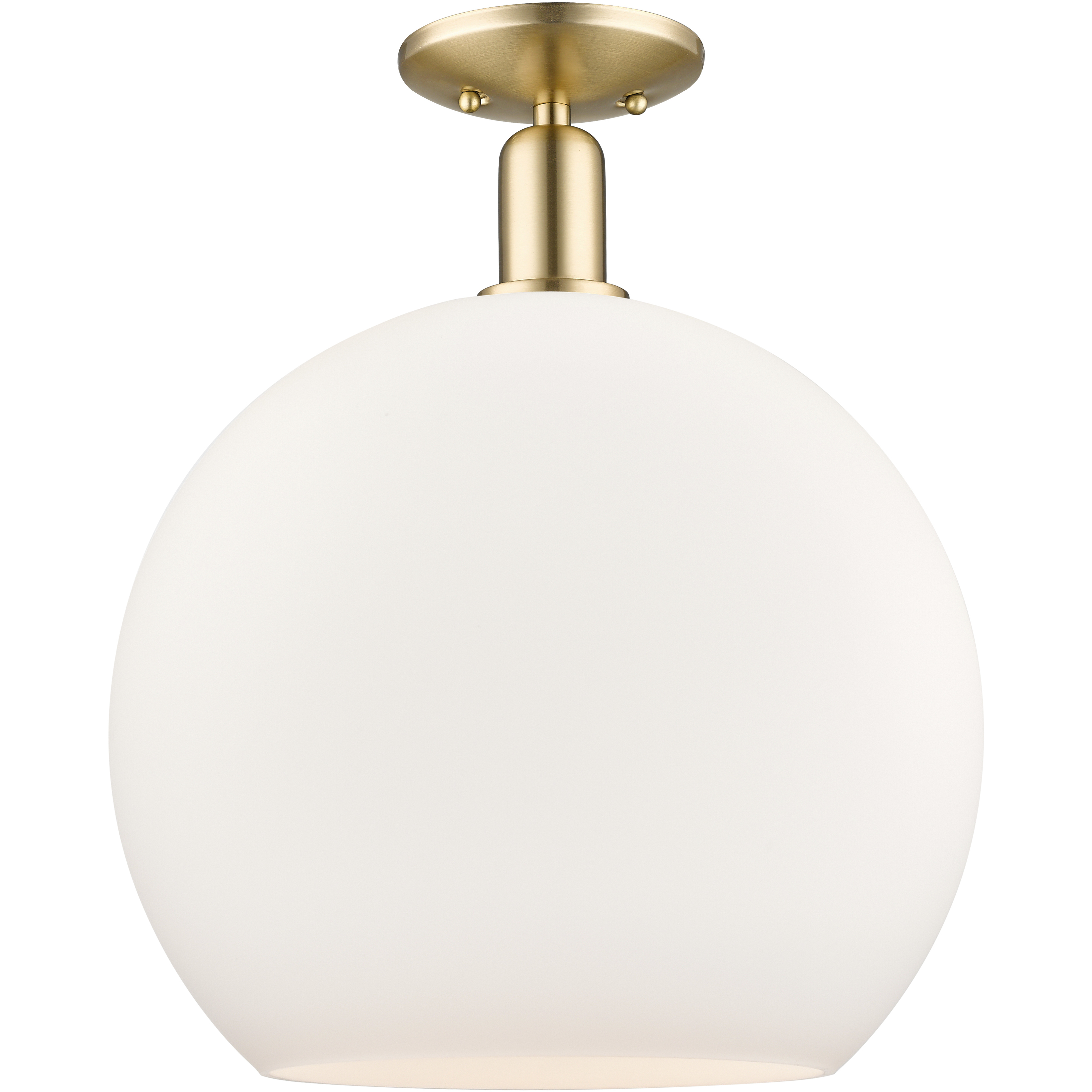 Arcadia Athens 1 Light 13.75 inch Champagne Bronze Semi-Flush Mount Ceiling Light in Matte White