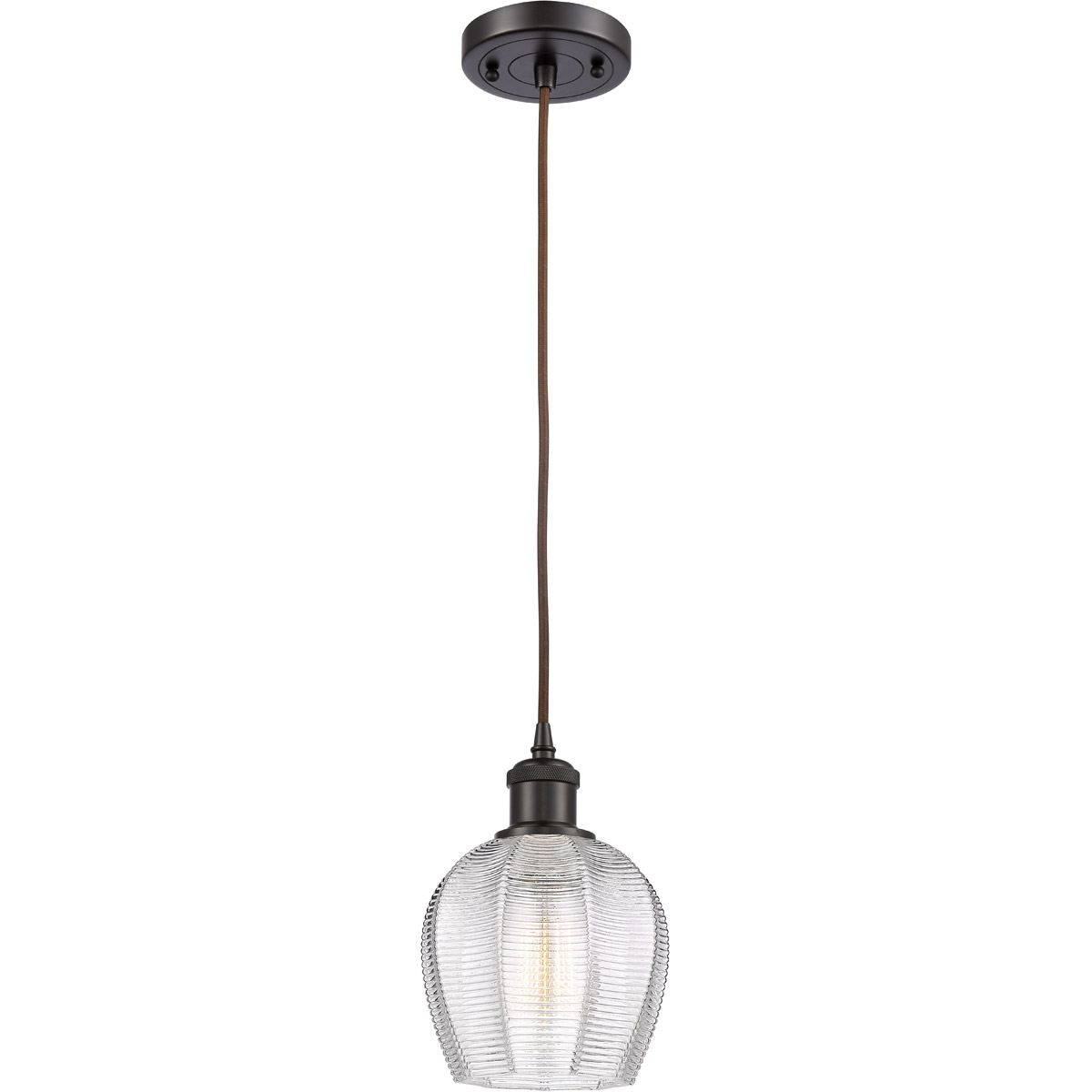 Ballston Norfolk 1 Light 6 inch Oil Rubbed Bronze Mini Pendant Ceiling Light in Clear Glass