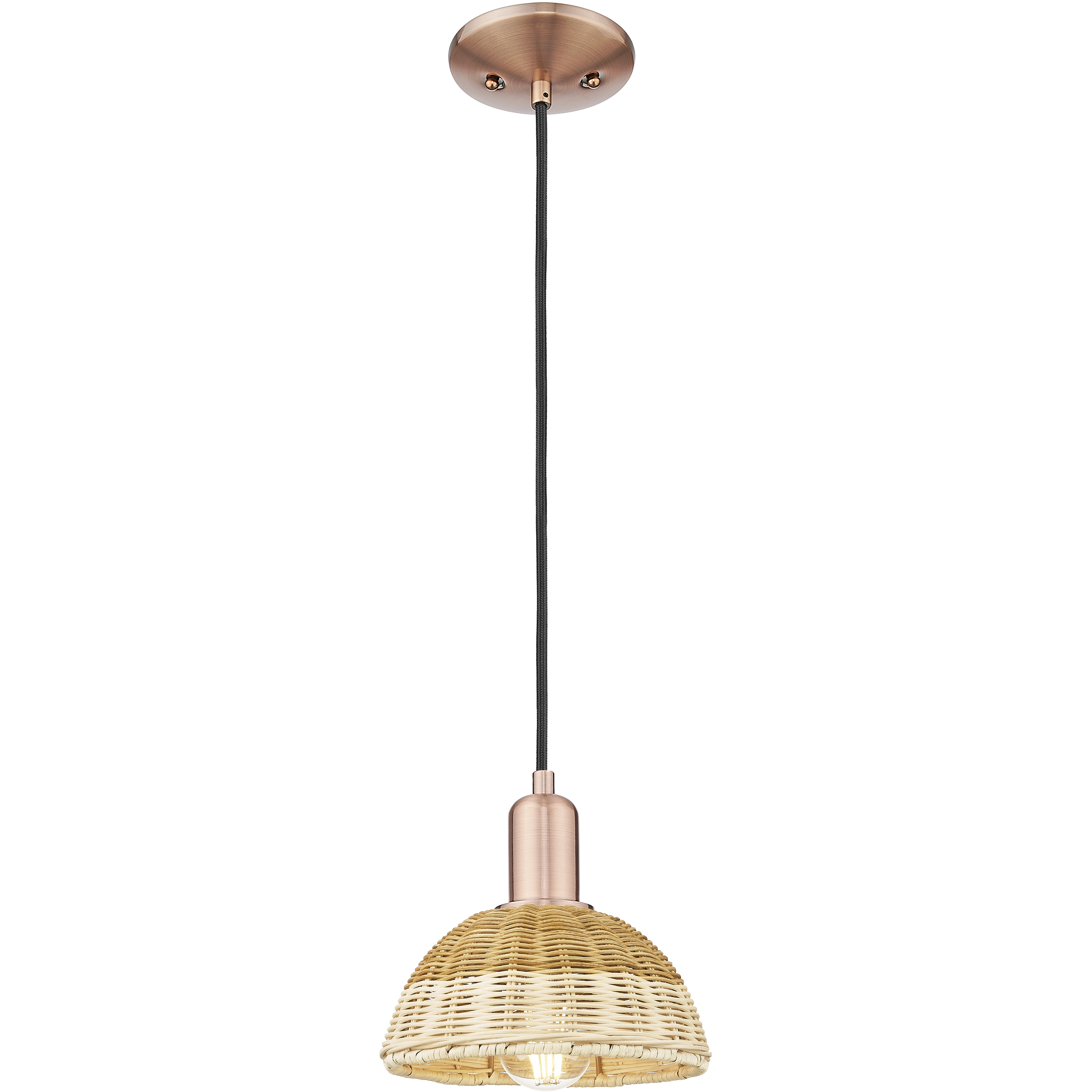 Natural Ballston Dome 1 Light 7.5 inch Antique Copper Mini Pendant Ceiling Light