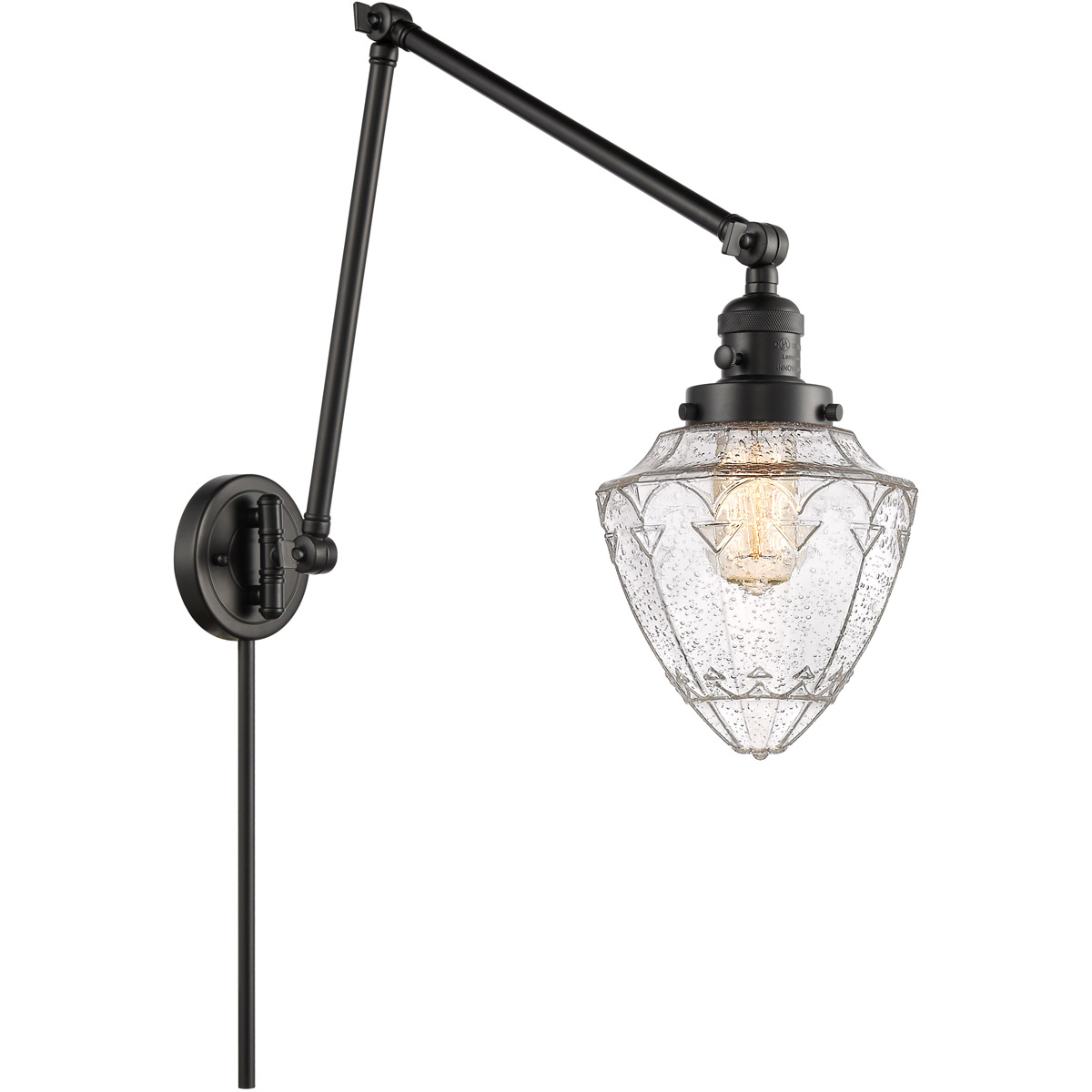 Franklin Restoration Bullet 32 inch 60.00 watt Matte Black Swing Arm Wall Light