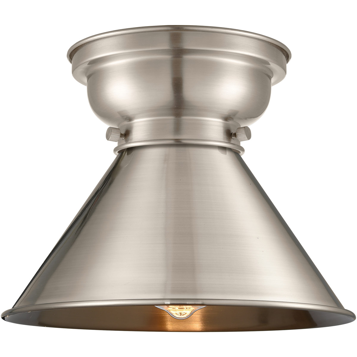 Aditi Briarcliff 1 Light 10 inch Brushed Satin Nickel Flush Mount Ceiling Light, Aditi