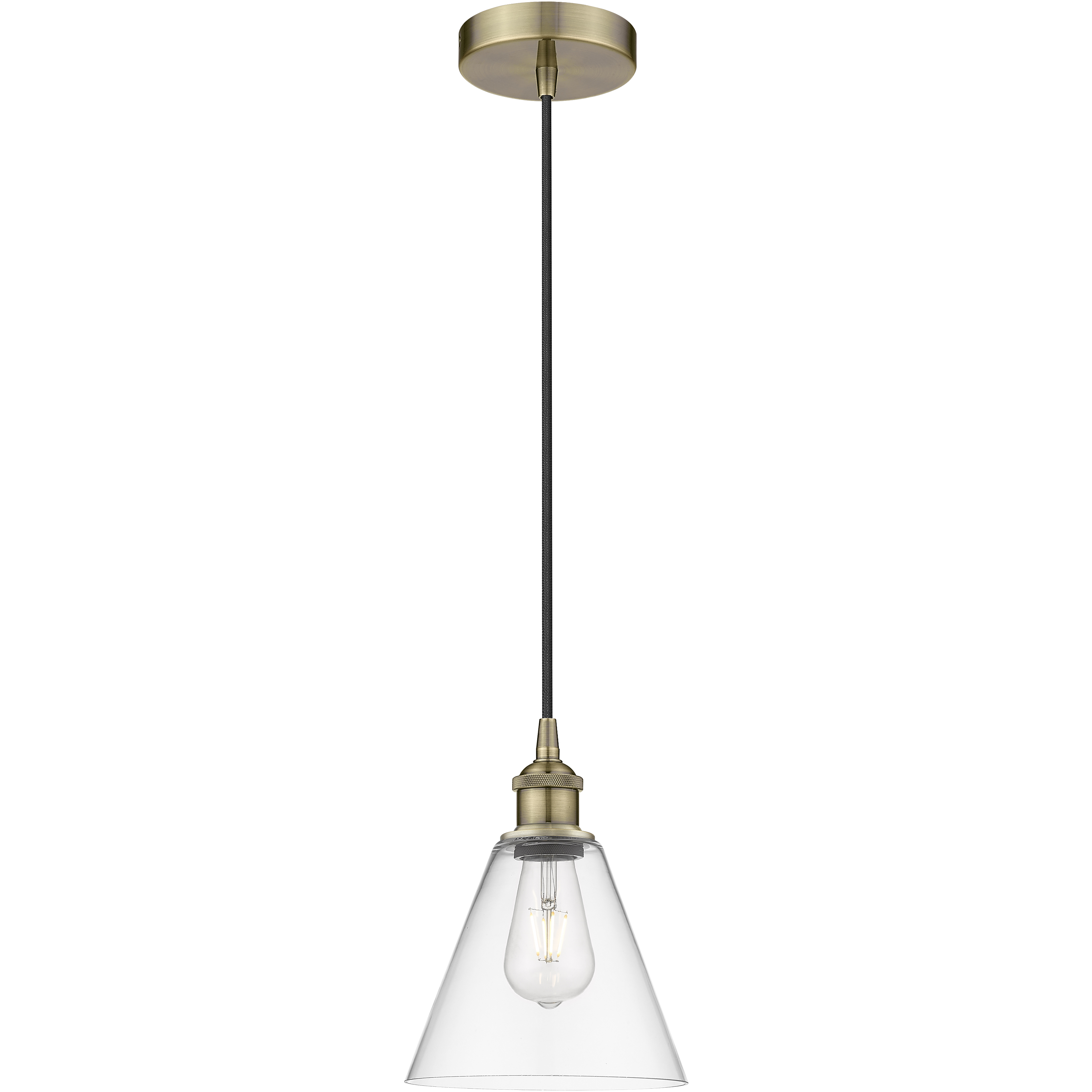 Berkshire 1 Light 8 inch Antique Brass Mini Pendant Ceiling Light